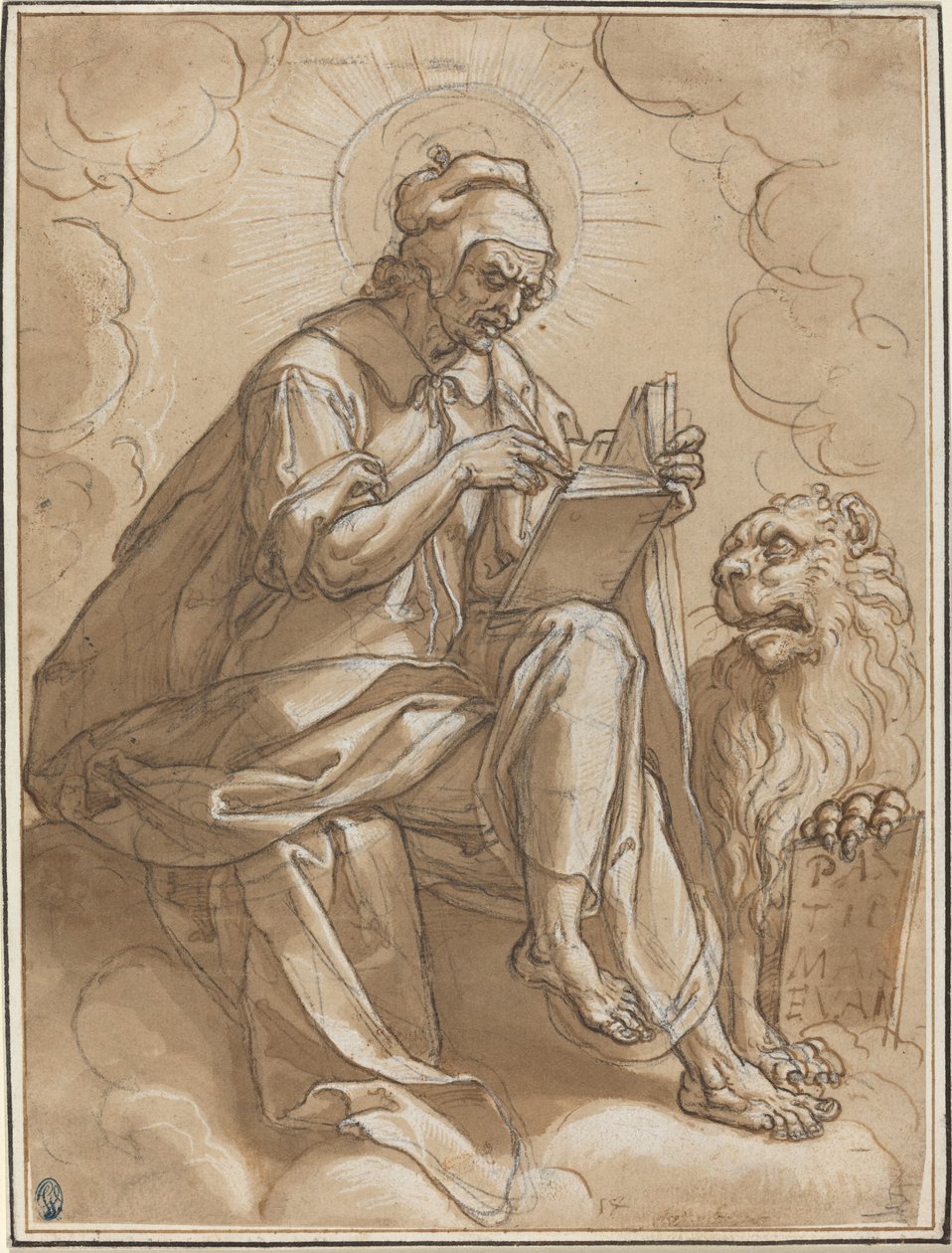 Evangelisten Markus av Peter Candid after Heinrich Aldegrever after Georg Pencz