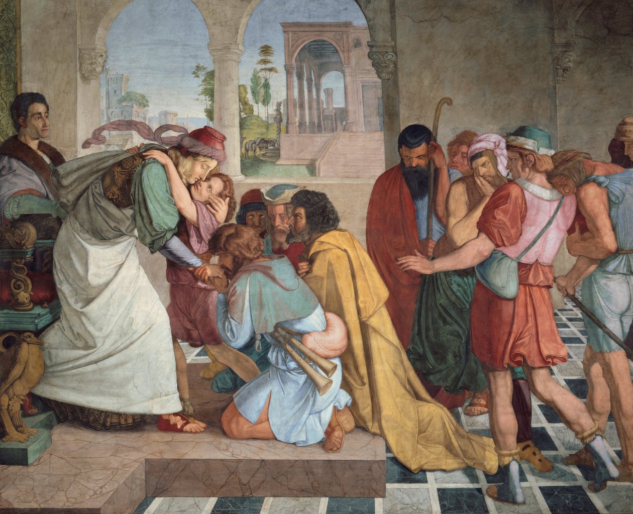 Joseph åpenbarer seg for sine brødre, 1817 av Peter Cornelius von