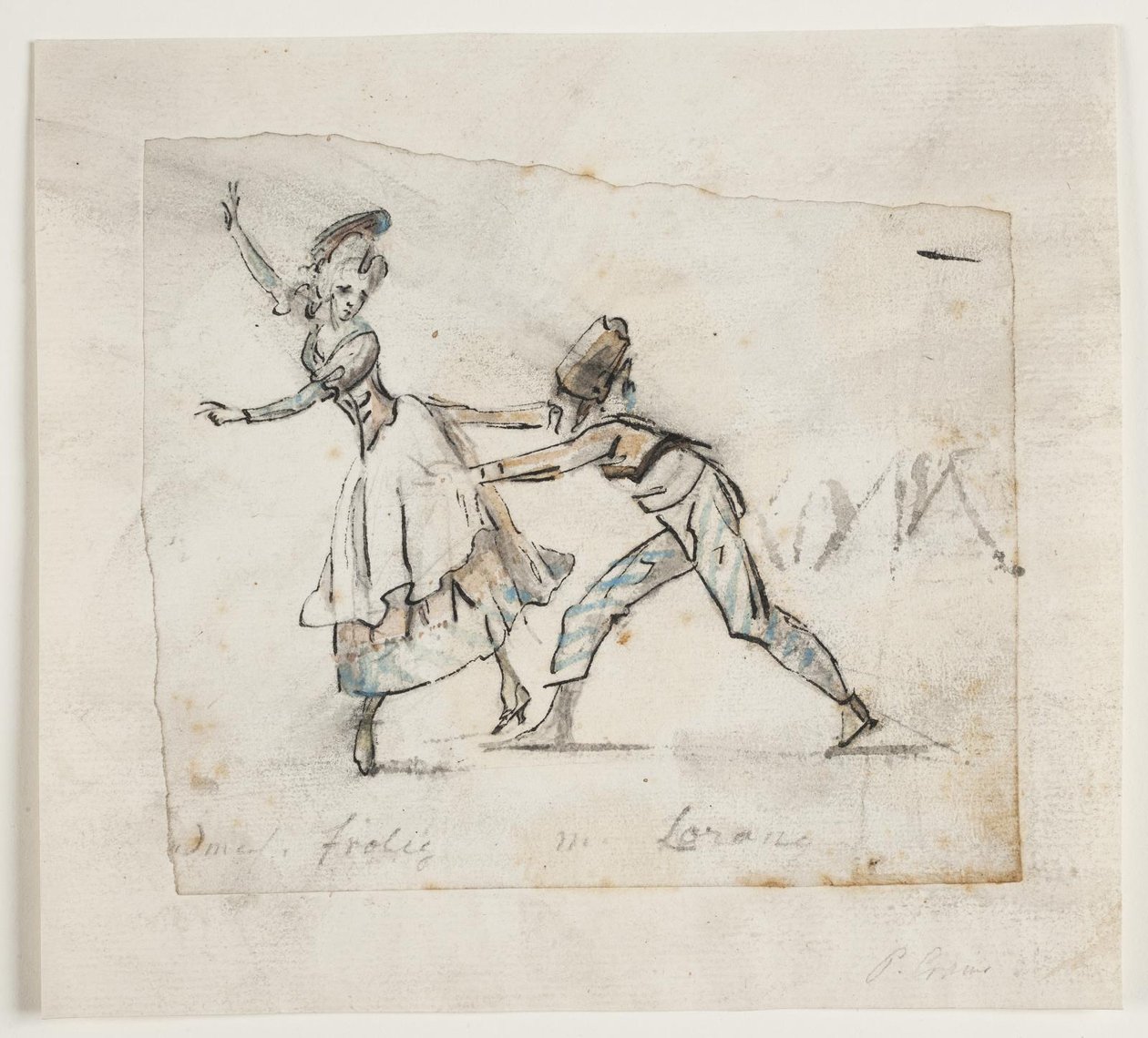 Anine Frölich og Pierre Jean Laurent i en scene fra Galeottis ballett "The Camp of the Gypsies", Den kgl. Dansk Scene av Peter Cramer