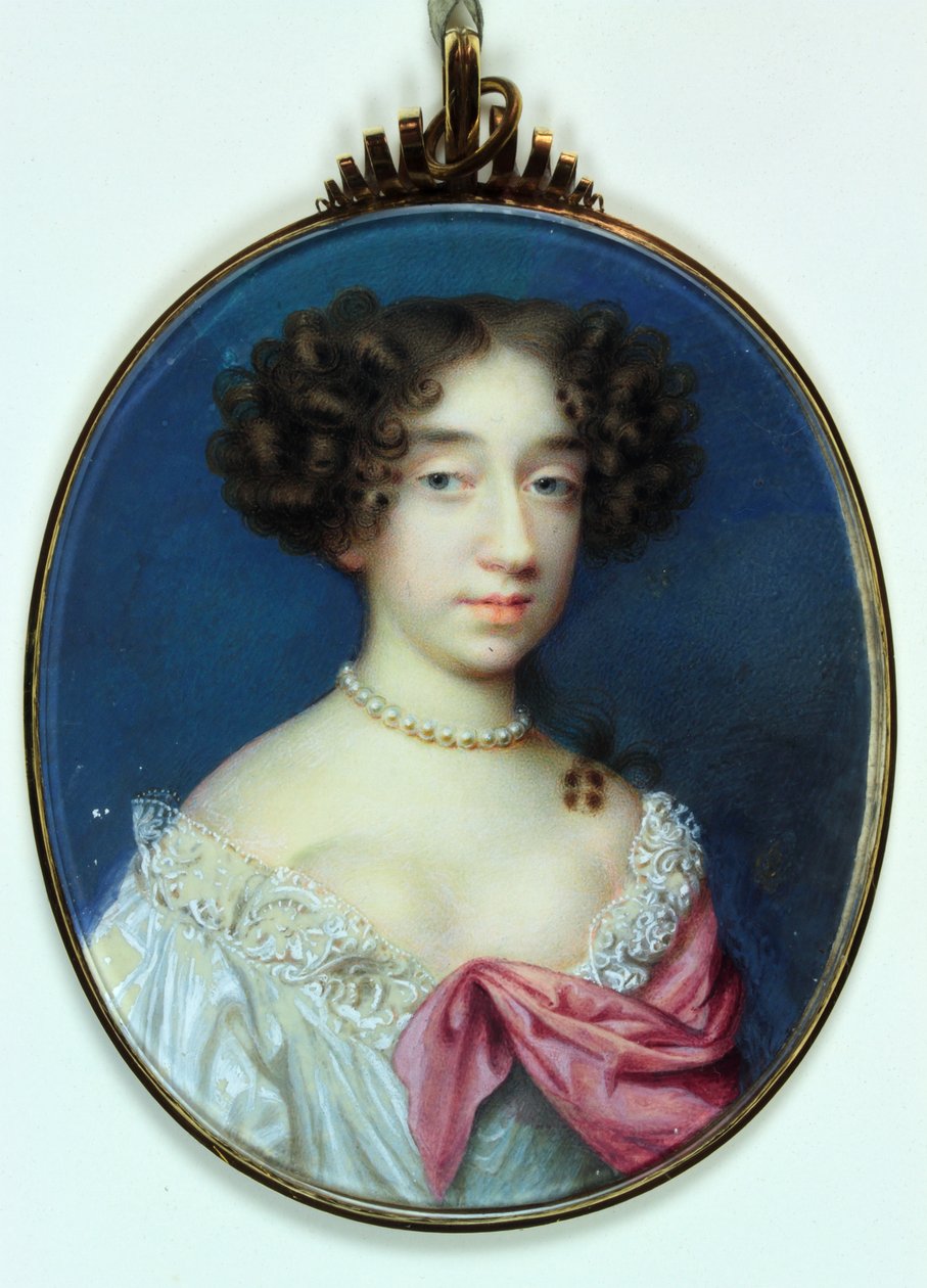 Lady Elizabeth Cavendish, hertuginne av Albemarle og hertuginne av Montagu (akvarell på elfenben) av Peter Cross