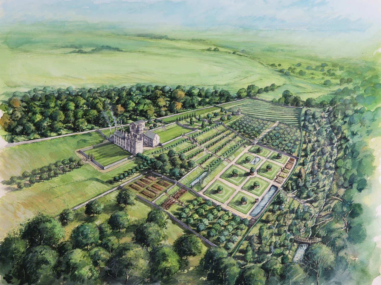 Hylton castle, tidlig på 1700-tallet, c1980-2010 av Peter Dunn