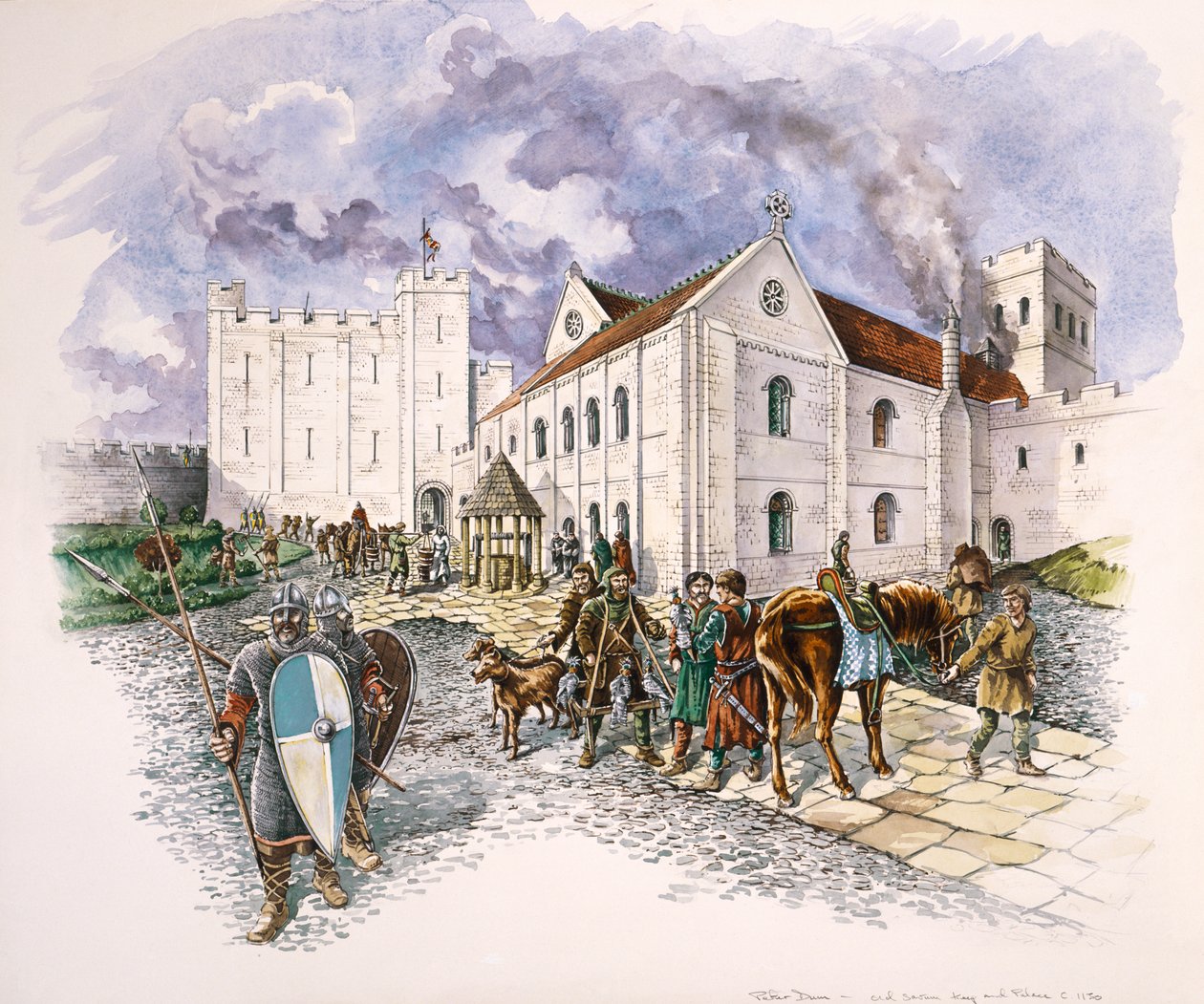 Keep and Palace, Old Sarum, Wiltshire, c1130, 1994 av Peter Dunn