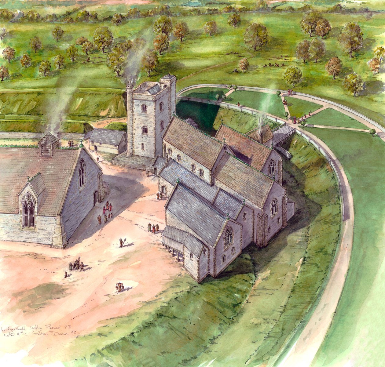 Ludgershall Castle, sent på 1300-tallet, c1990-2010 av Peter Dunn