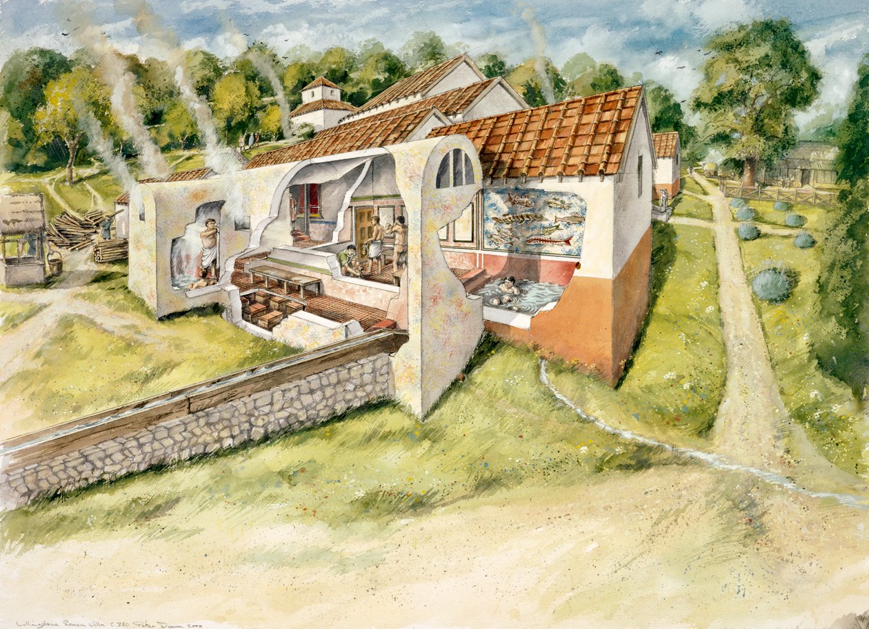 Lullingstone romersk villa, c4. århundre, c1990-2010 av Peter Dunn