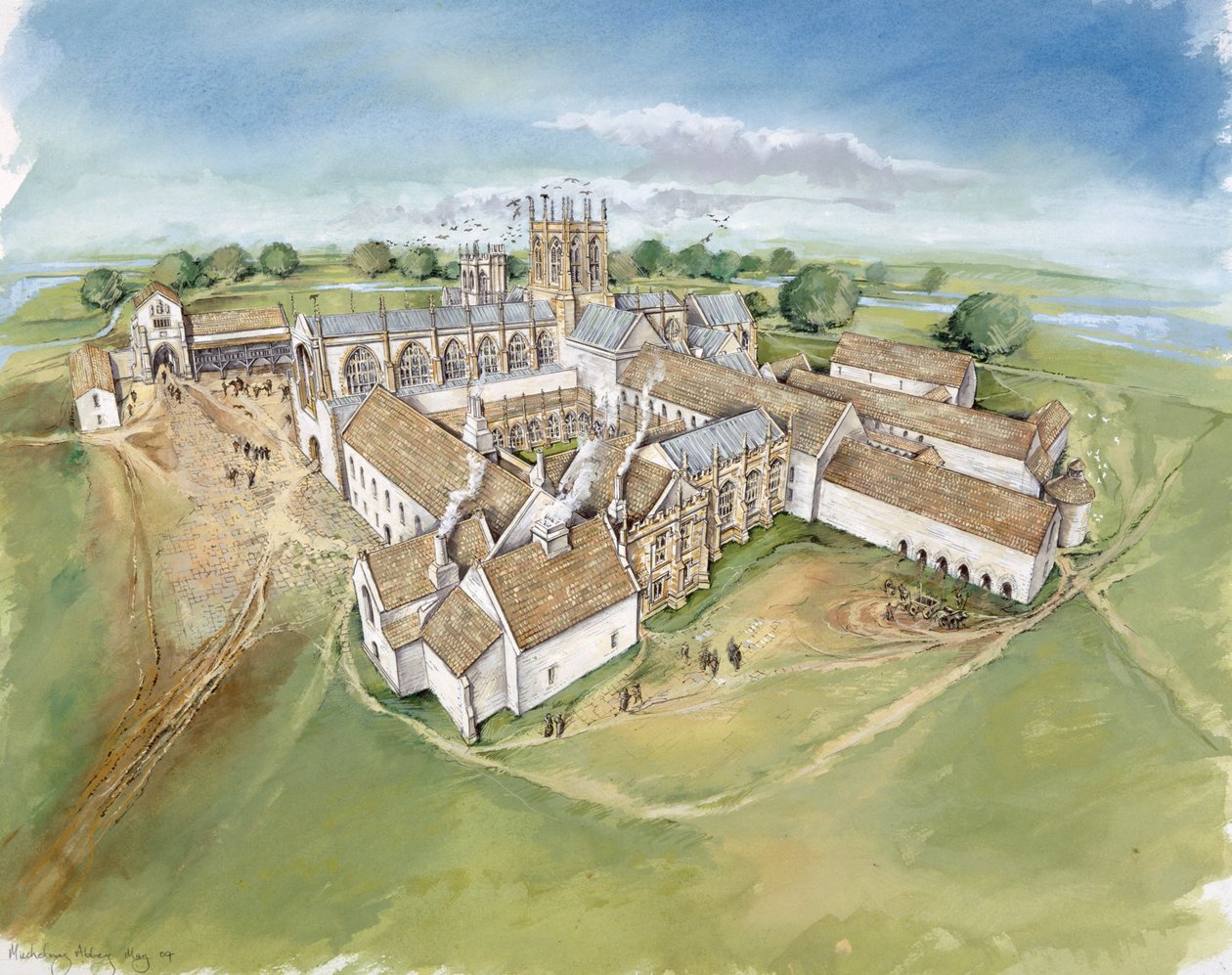 Muchelney Abbey, c1500-tallet, c1990-2010 av Peter Dunn