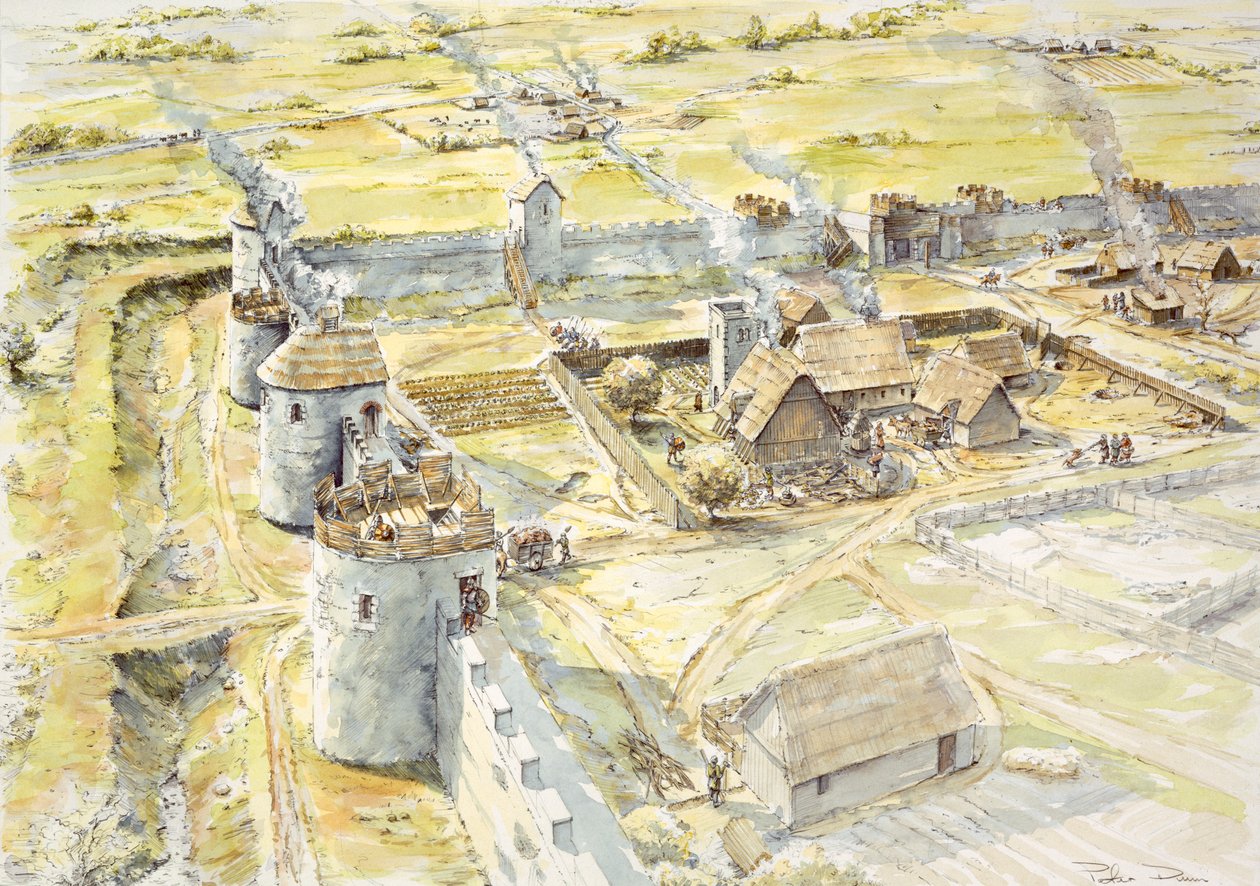 Portchester Castle, sent på 900-tallet, c1990-2010 av Peter Dunn