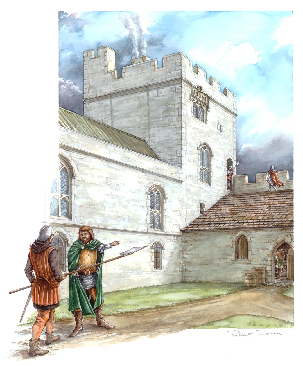 Portchester Castle, midten av 1300-tallet, c1990-2010 av Peter Dunn