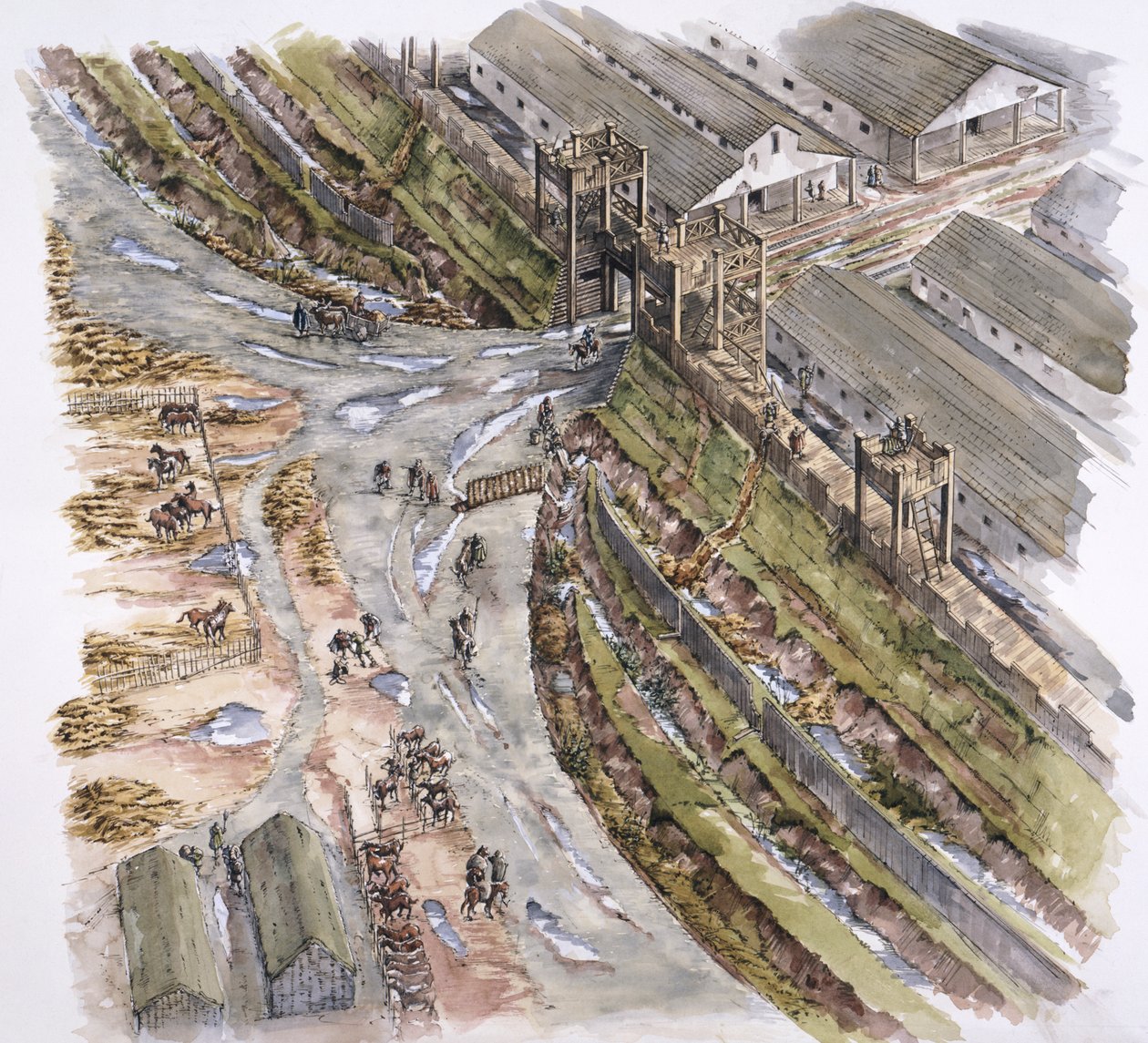 Ribchester Roman Fort, Lancashire, AD 60-70, 1996 av Peter Dunn