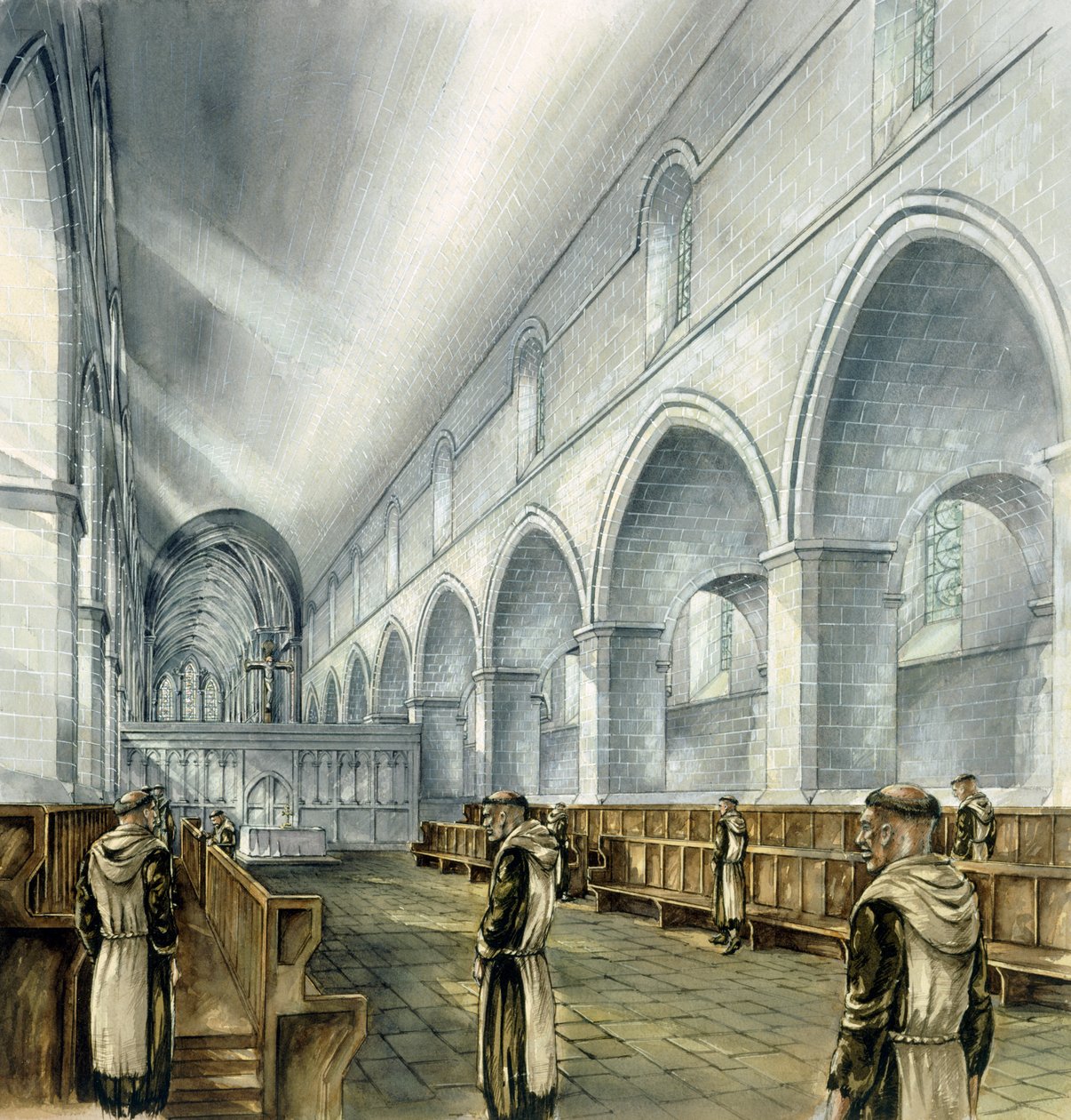 Rievaulx Abbey, 1200-tallet, c1990-2010 av Peter Dunn