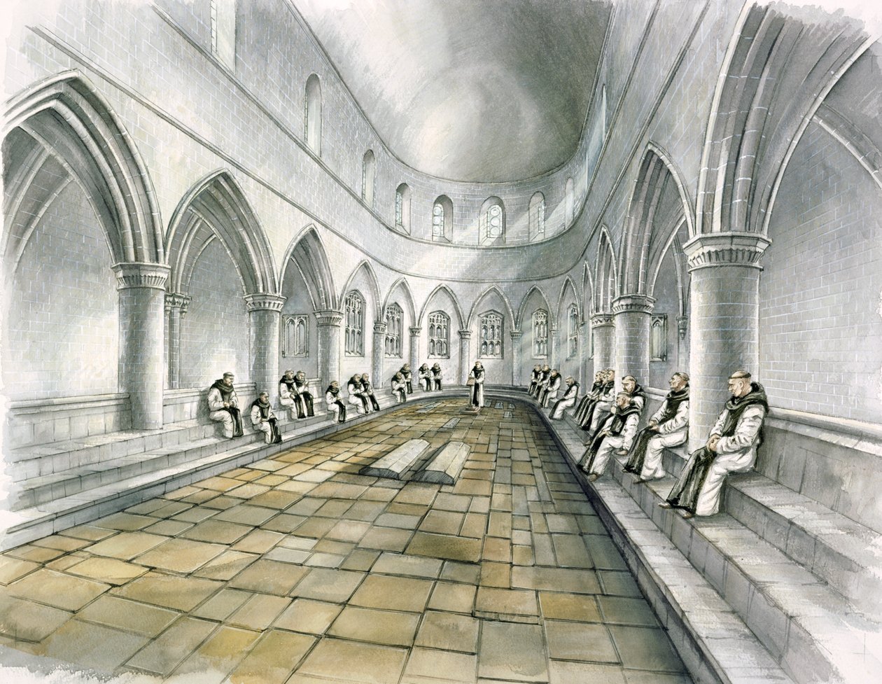 Rievaulx Abbey, 1300-tallet, c1990-2010 av Peter Dunn