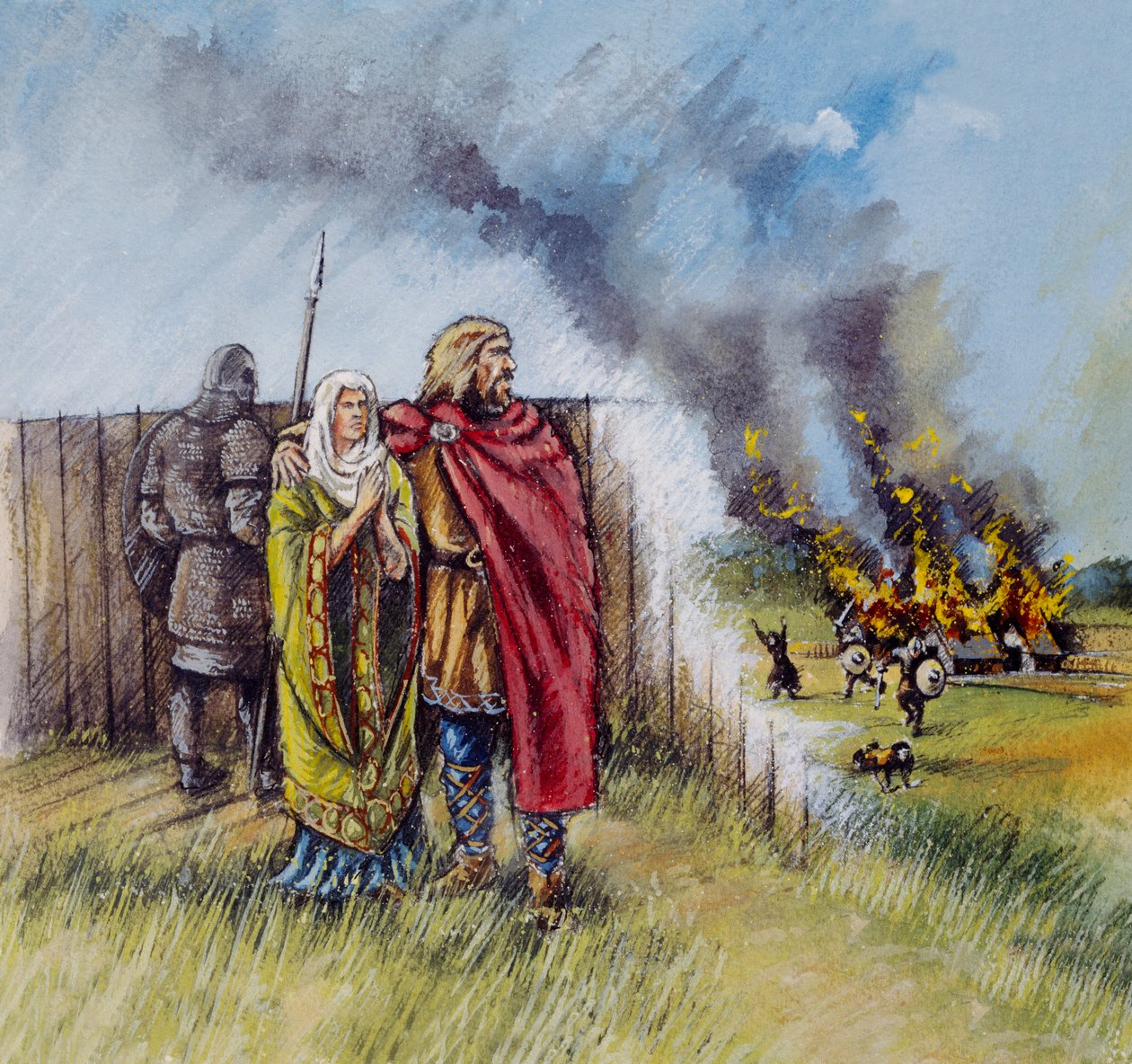Saksisk mann og kvinne, c8. århundre, c1990-2010 av Peter Dunn