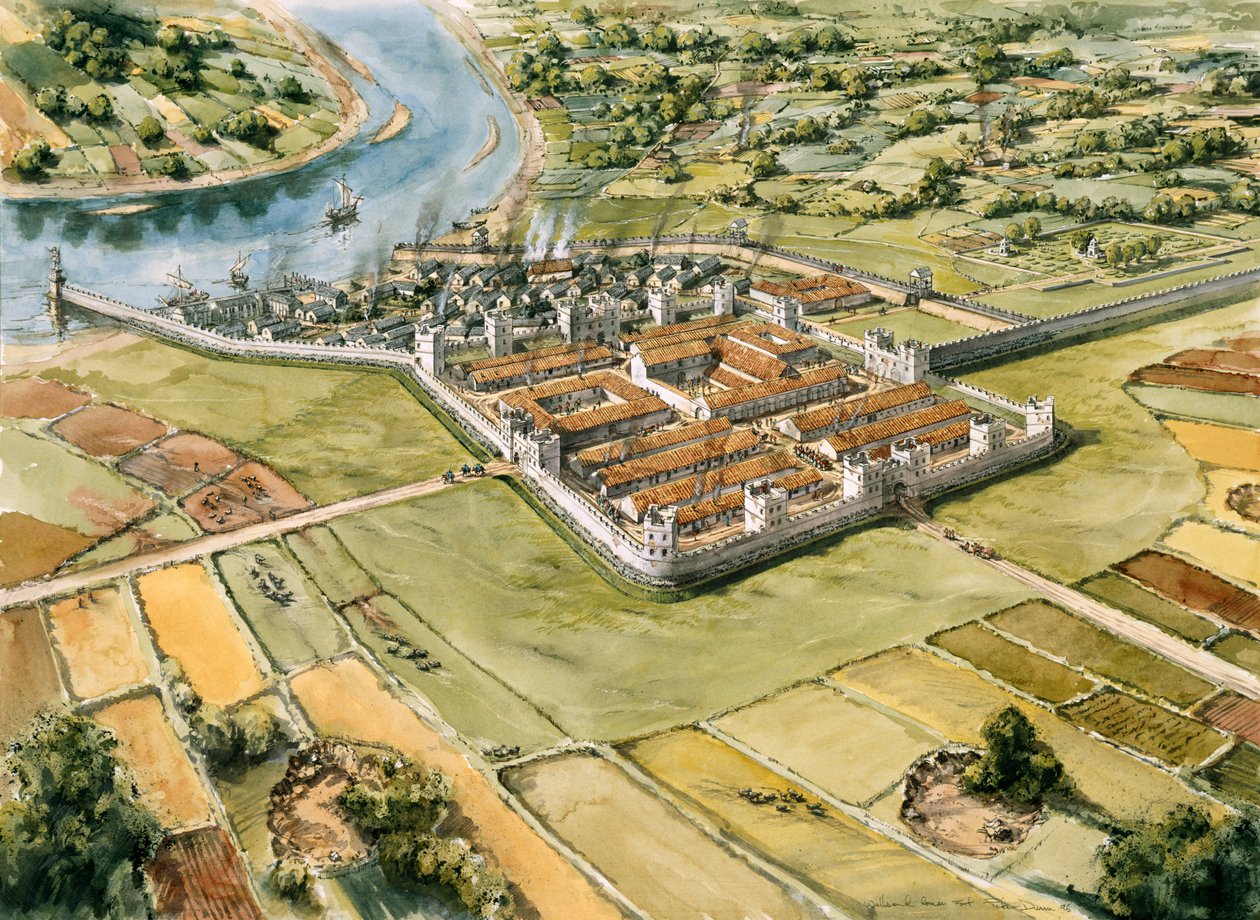 Segedunum romerske fort, c3. århundre, c1990-2010 av Peter Dunn
