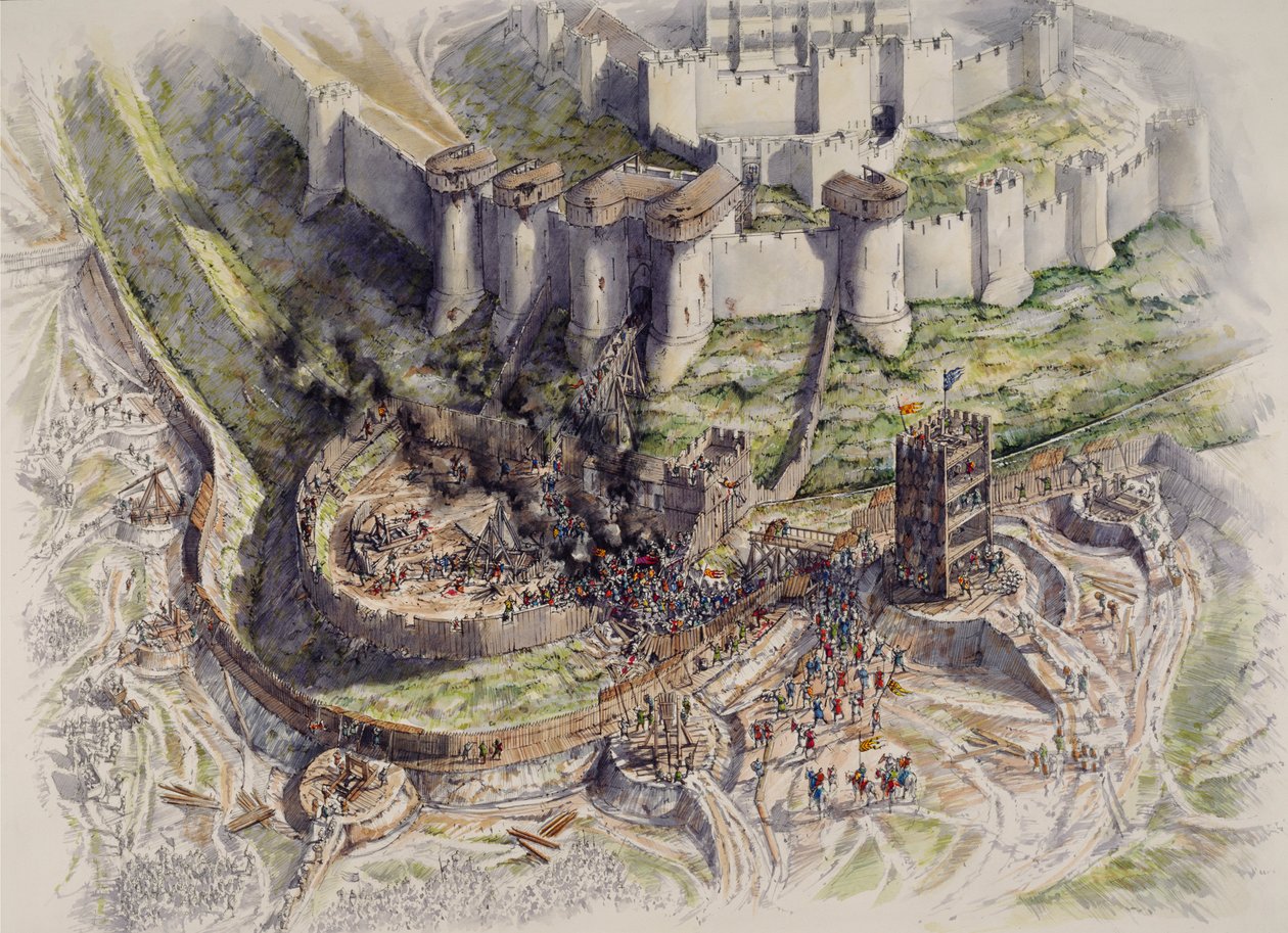 Beleiring av Dover Castle, Kent, 1216 c1995-c2006. av Peter Dunn
