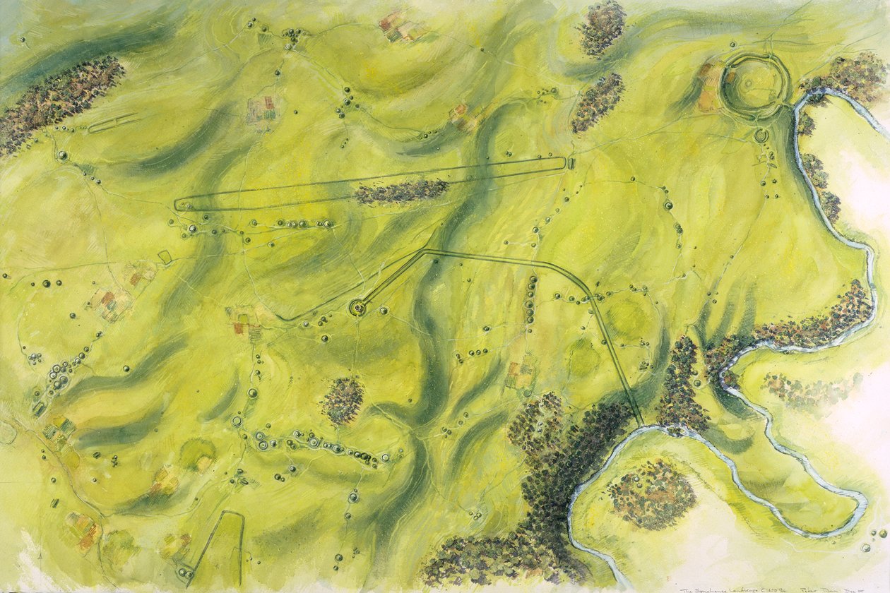 Stonehenge-landskap, c1600-tallet f.Kr., c1990-2010 av Peter Dunn