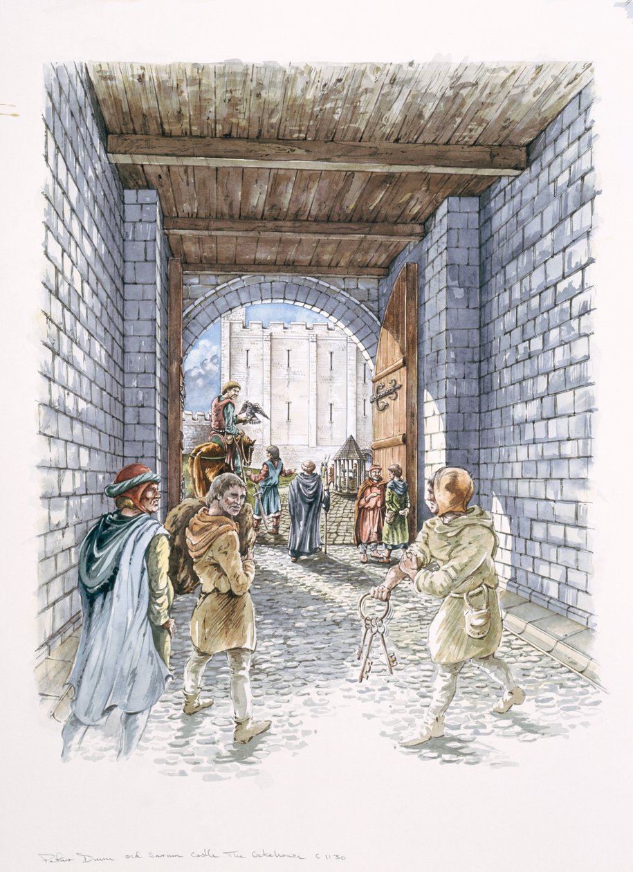 The Castle Gatehouse, Old Sarum, Wiltshire, c1130, 1994 av Peter Dunn