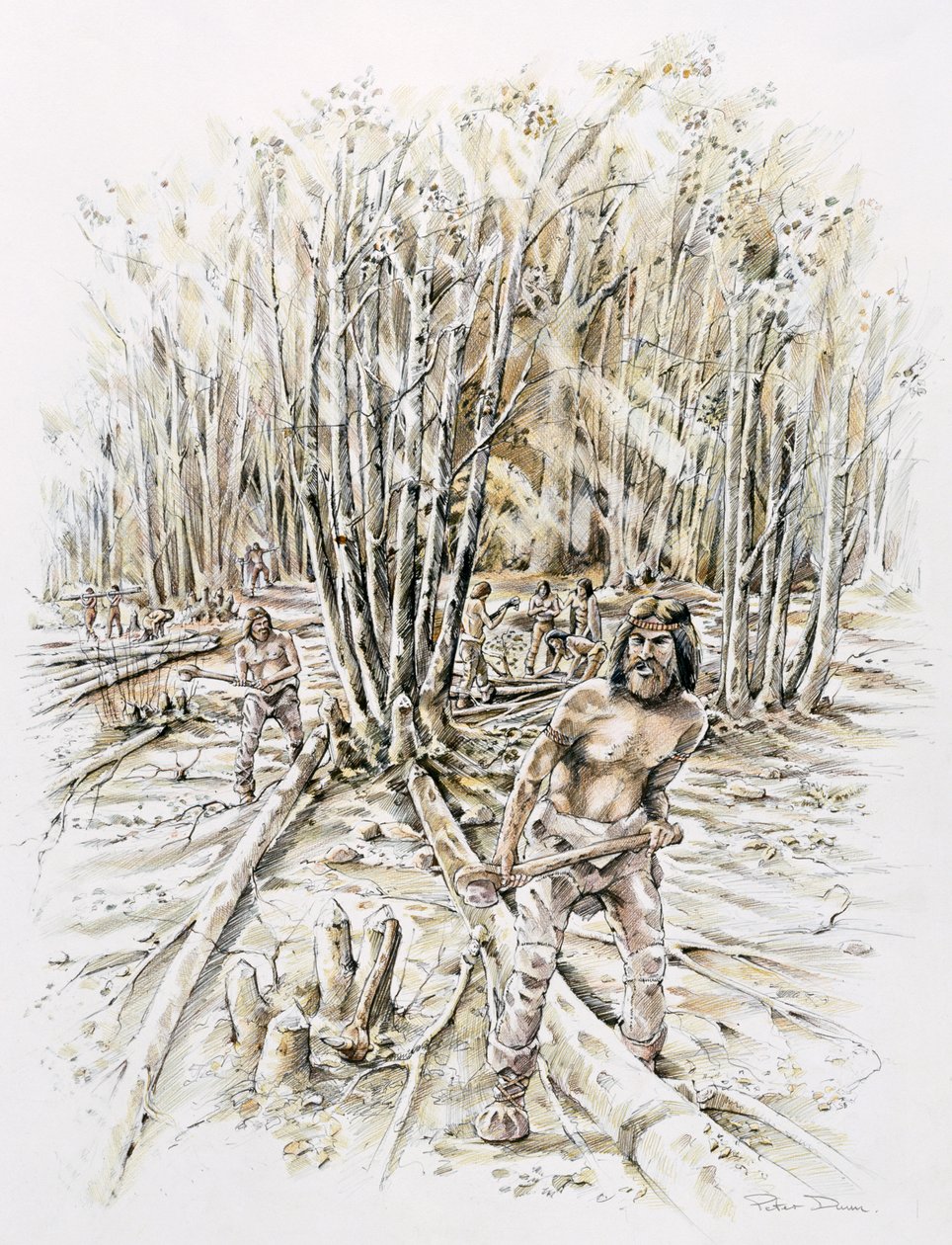 Bruk av flint-copping, forhistorisk, c1990-2010 av Peter Dunn