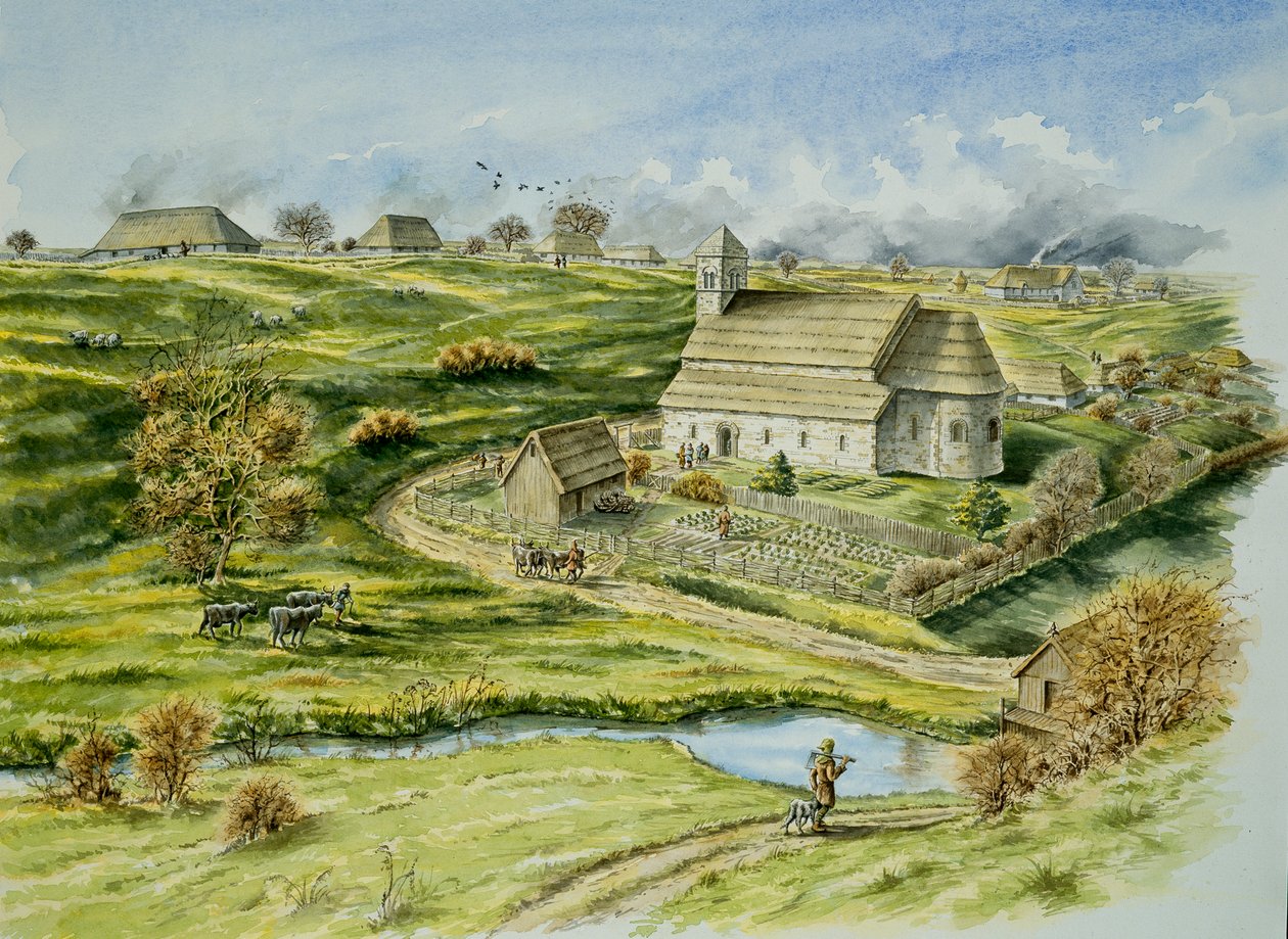 Wharram Percy Medieval Village, sent på 1100-tallet, c1990-2010 av Peter Dunn