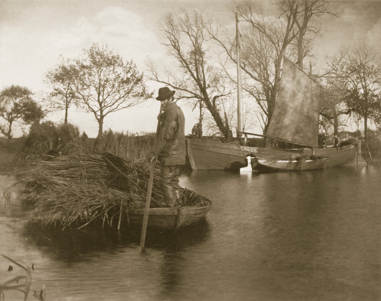 Gladdon Cutter vender tilbake, liv og landskap på Norfolk Broads, ca. 1886 av Peter Emerson und Thomas Goodall