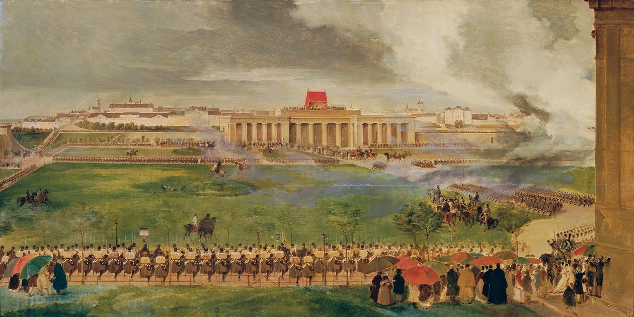 Feltmessen på den ytre Burgplatz 13. april 1826 av Peter Fendi