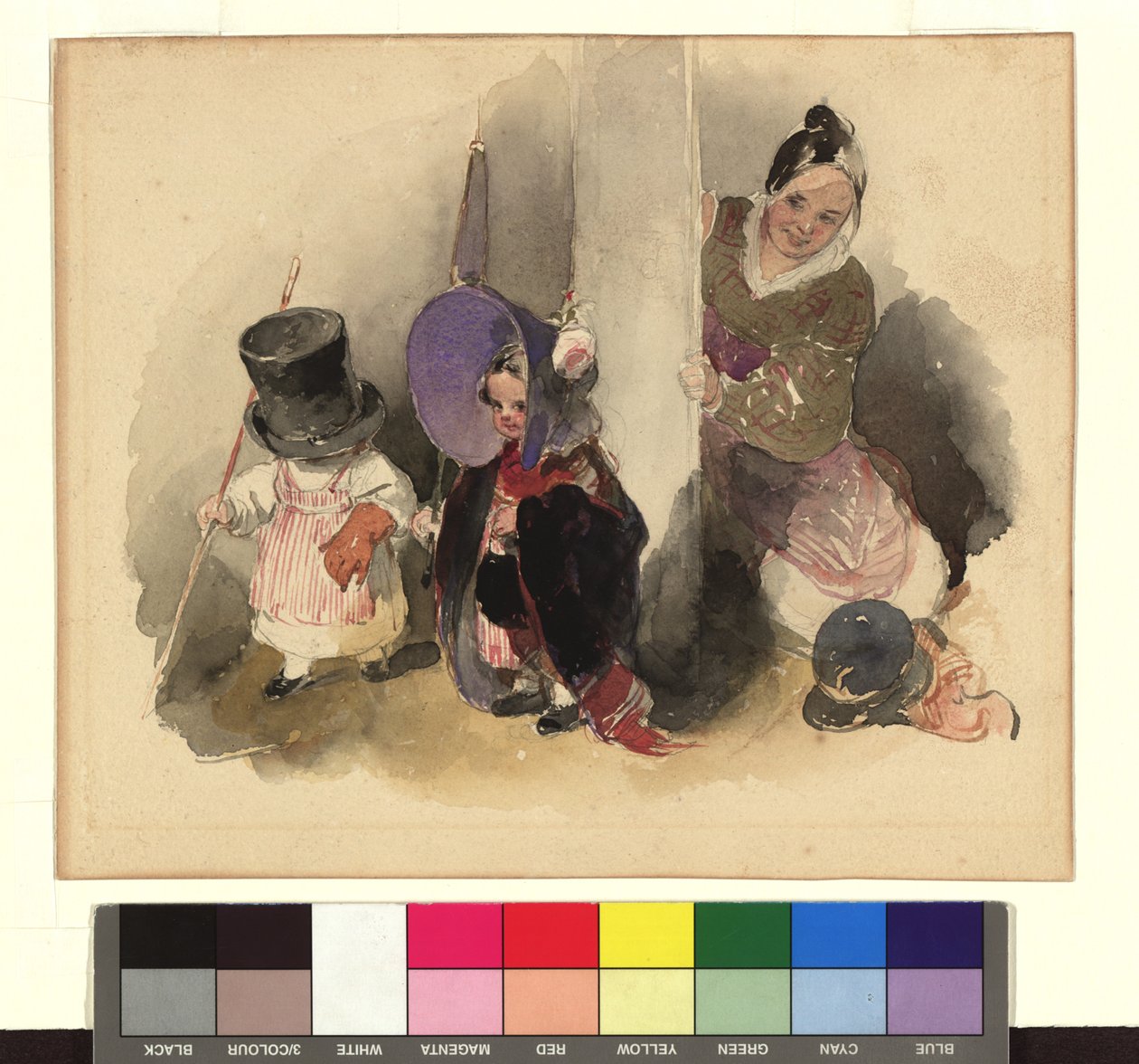 Mutter mit spielenden Kindern (Der kleine Gerngross) av Peter Fendi