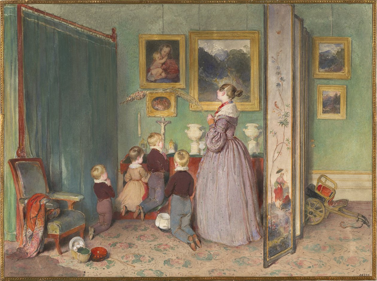 Aftenbønnen erkehertuginne Sophie med barn, 1839 av Peter Fendi