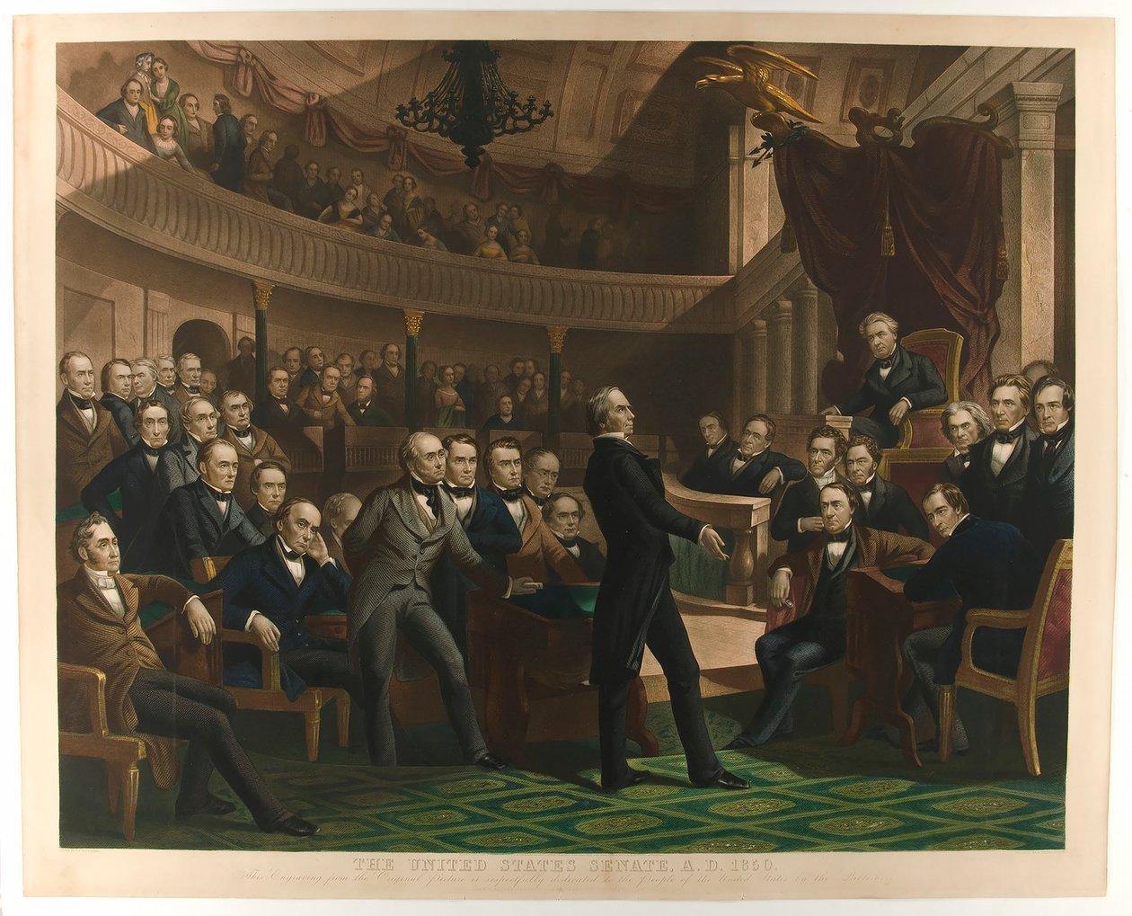 USAs senat, a.d. 1850, pub. c1855. av Peter Frederick Rothermel