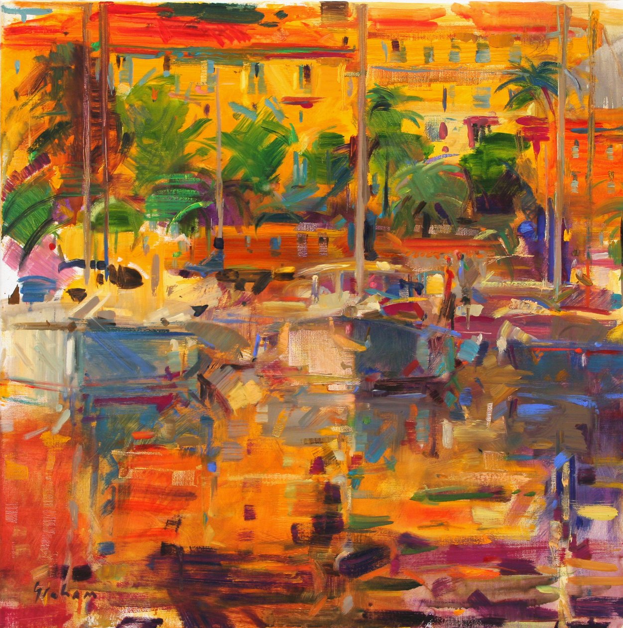 Cote dAzur-refleksjoner av Peter Graham (Contemporary)