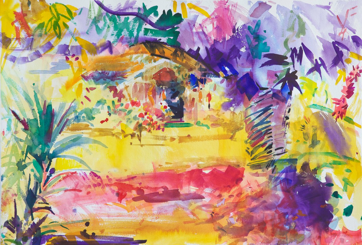 Gauguins Garden, 2011 (wc på papir) av Peter Graham (Contemporary)