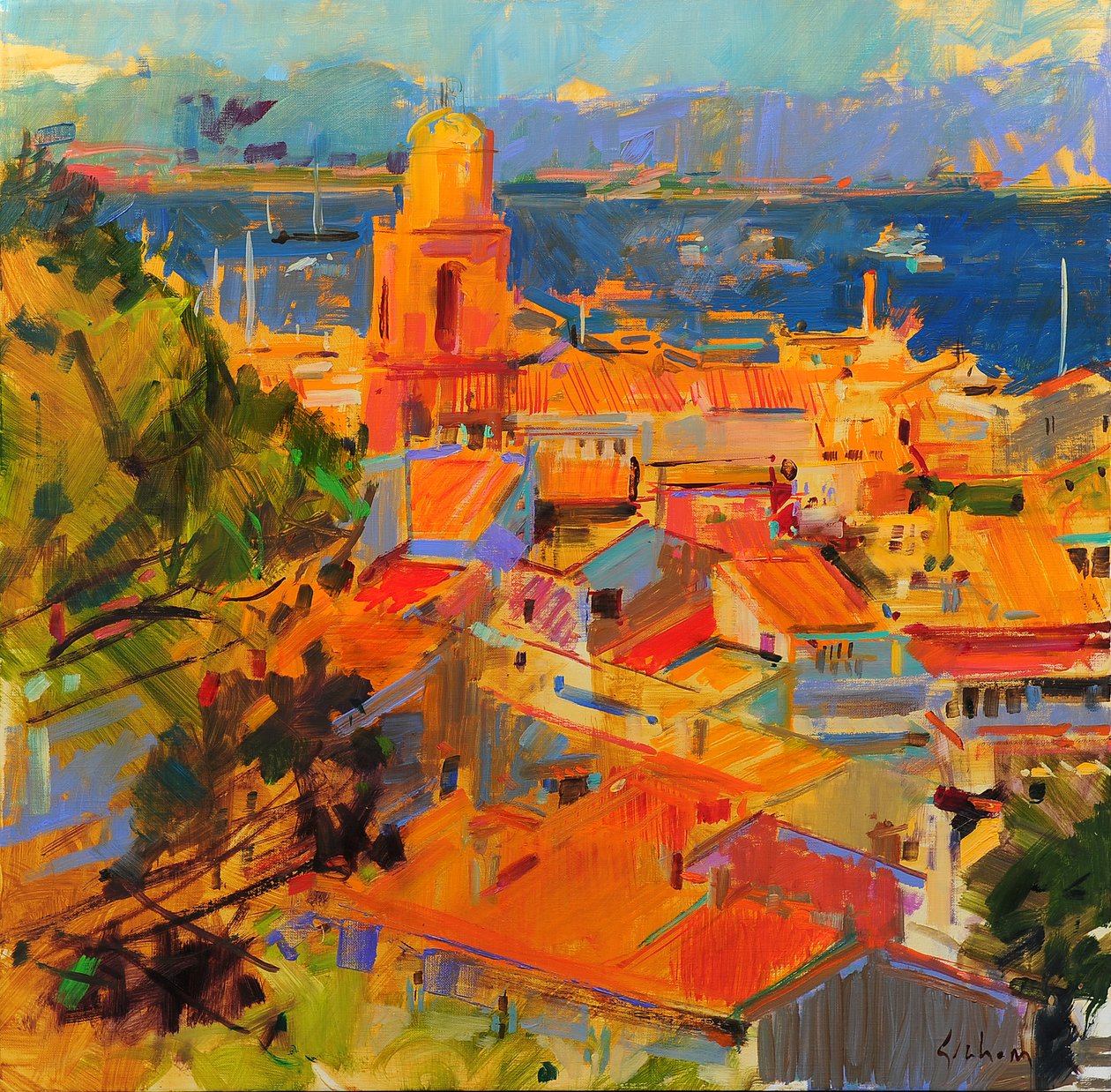 Saint Tropez-bukten av Peter Graham (Contemporary)
