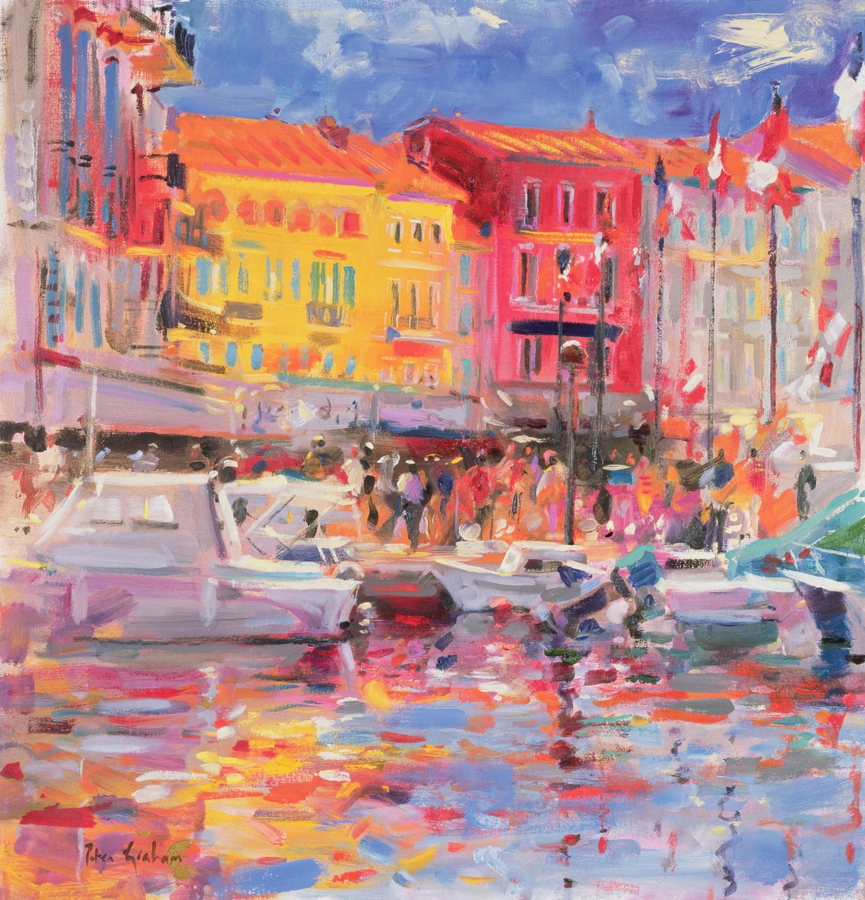 Port of St Tropez, 2002 av Peter Graham (Contemporary)