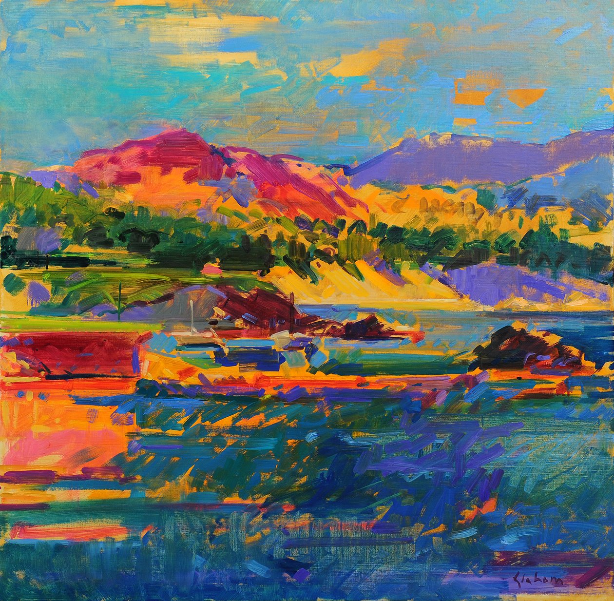 Pebble Beach mot Carmel av Peter Graham (Contemporary)