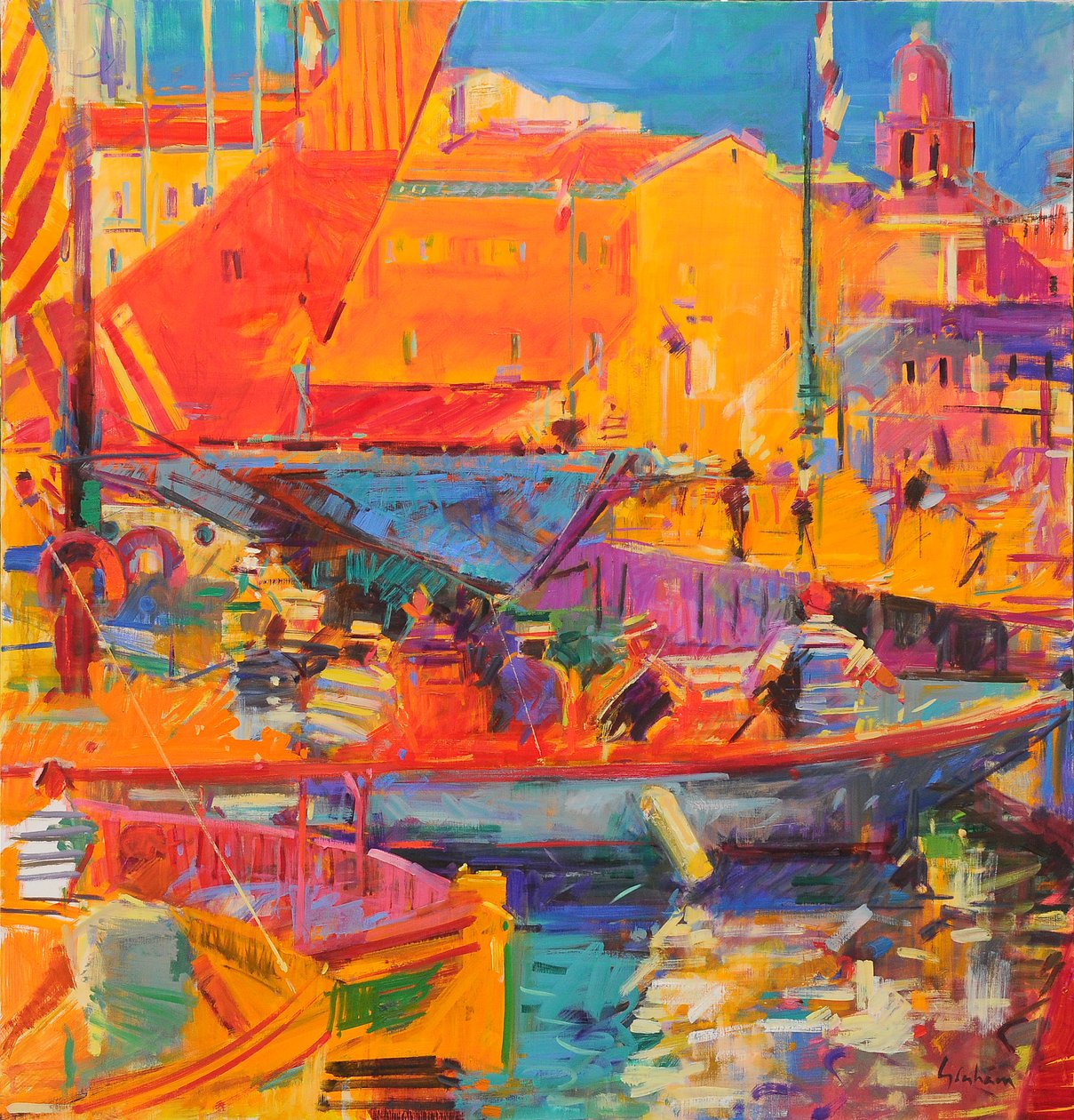 Saint Tropez i mai 2020 av Peter Graham (Contemporary)