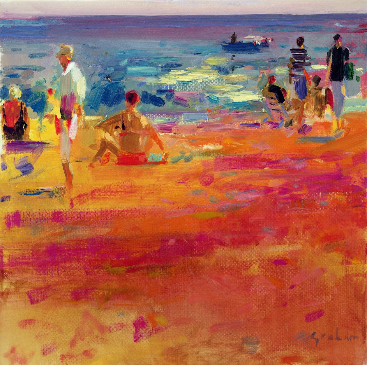 strandscene av Peter Graham (Contemporary)