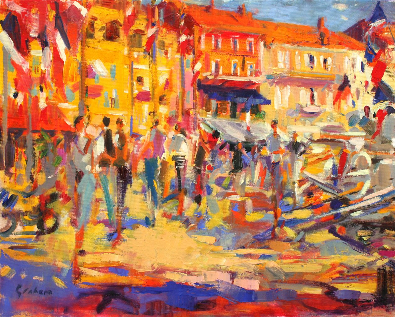 St. Tropez-promenaden av Peter Graham (Contemporary)