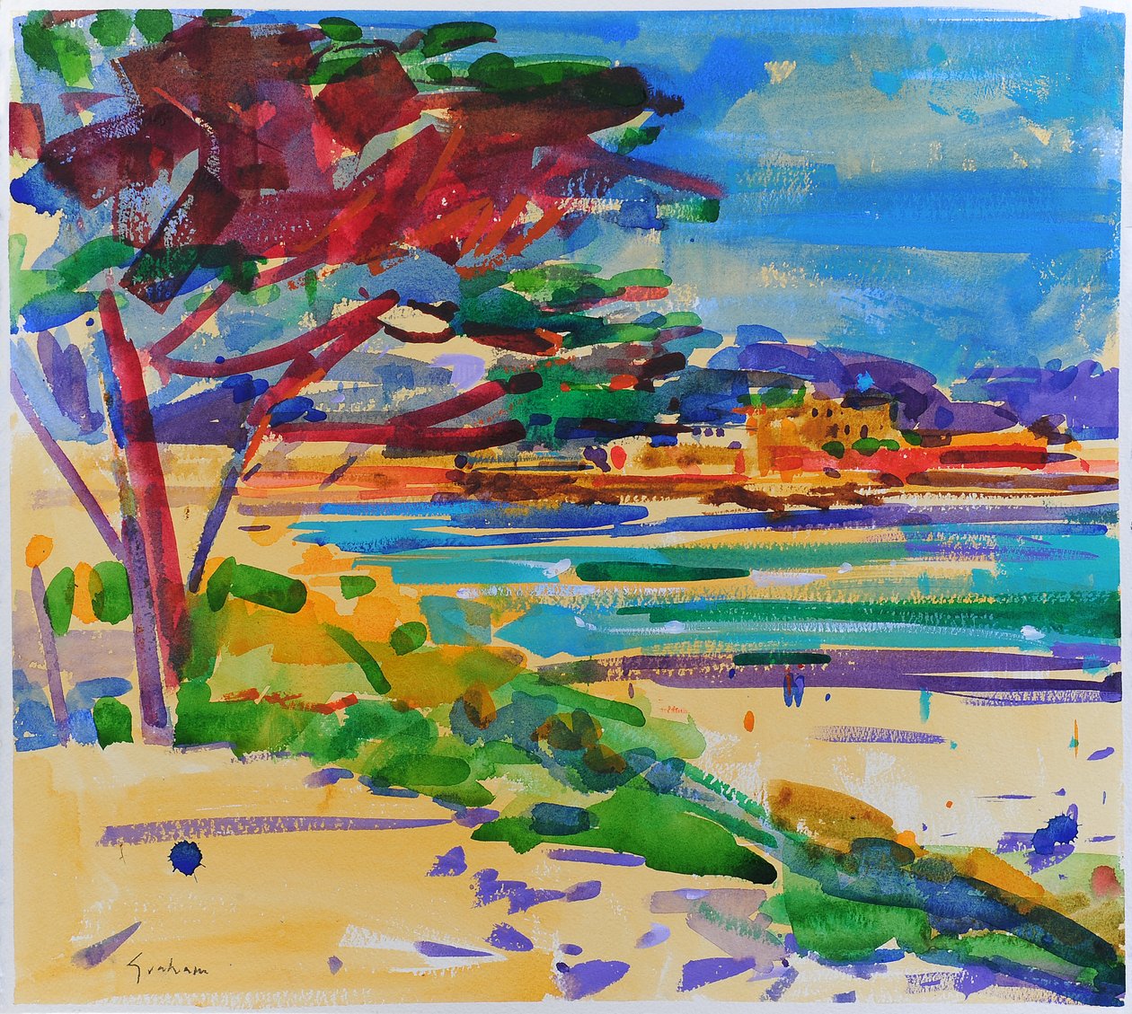 High Dune, Carmel-by-the-Sea, 2022 (akvarell) av Peter Graham