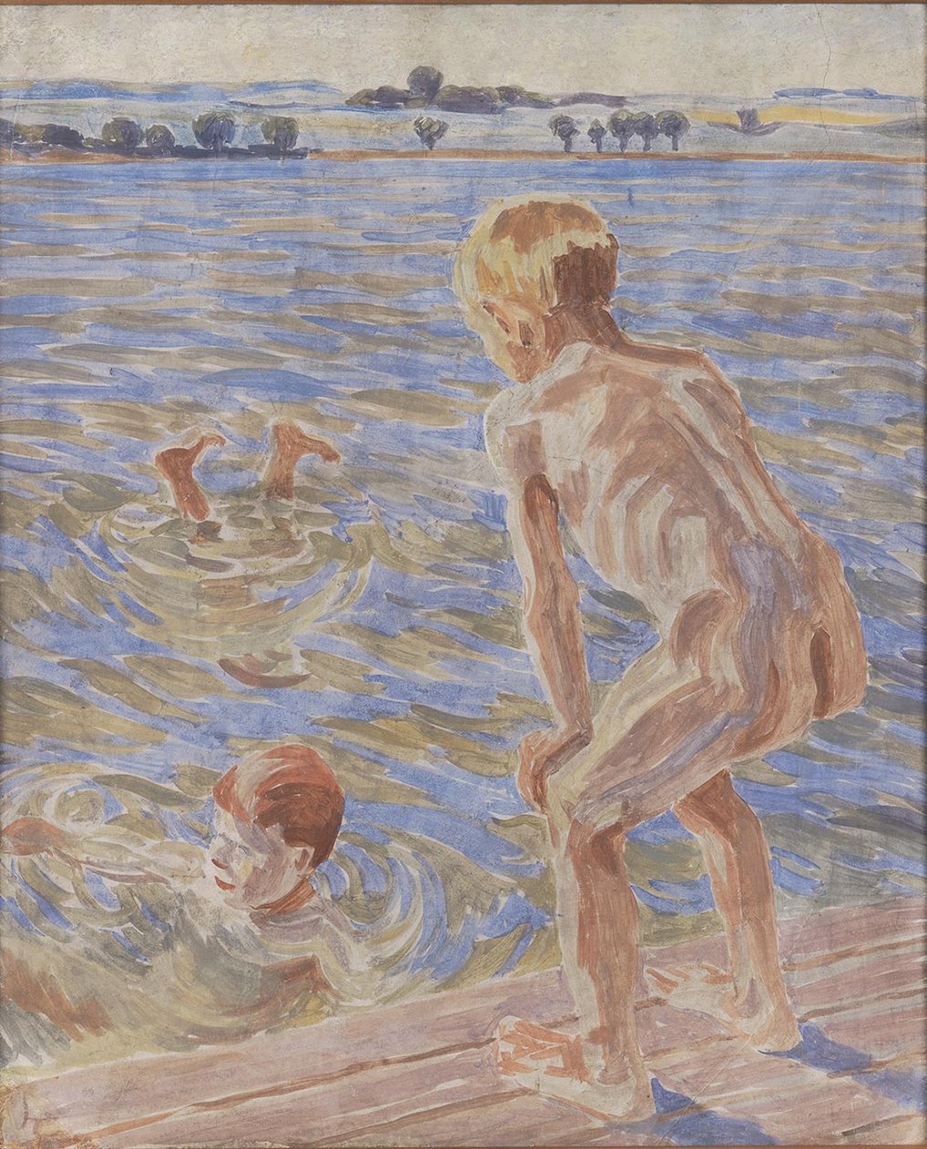 Badende gutter. Fåborg Fjord av Peter Hansen