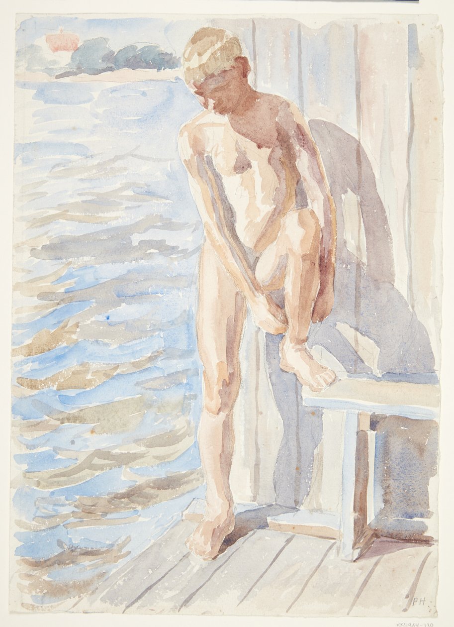 Gutt etter badet av Peter Hansen