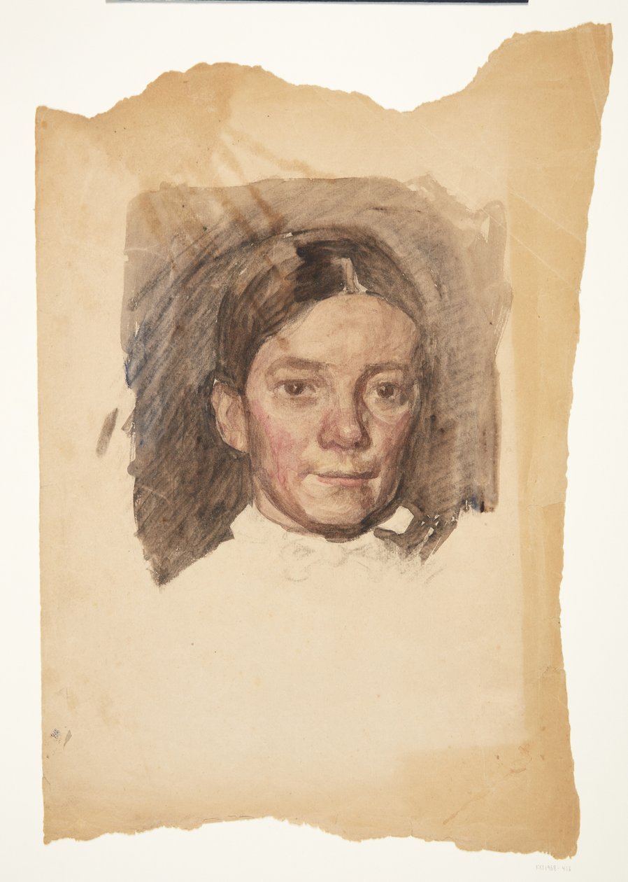 Portrett av kunstnerens kone Elise av Peter Hansen
