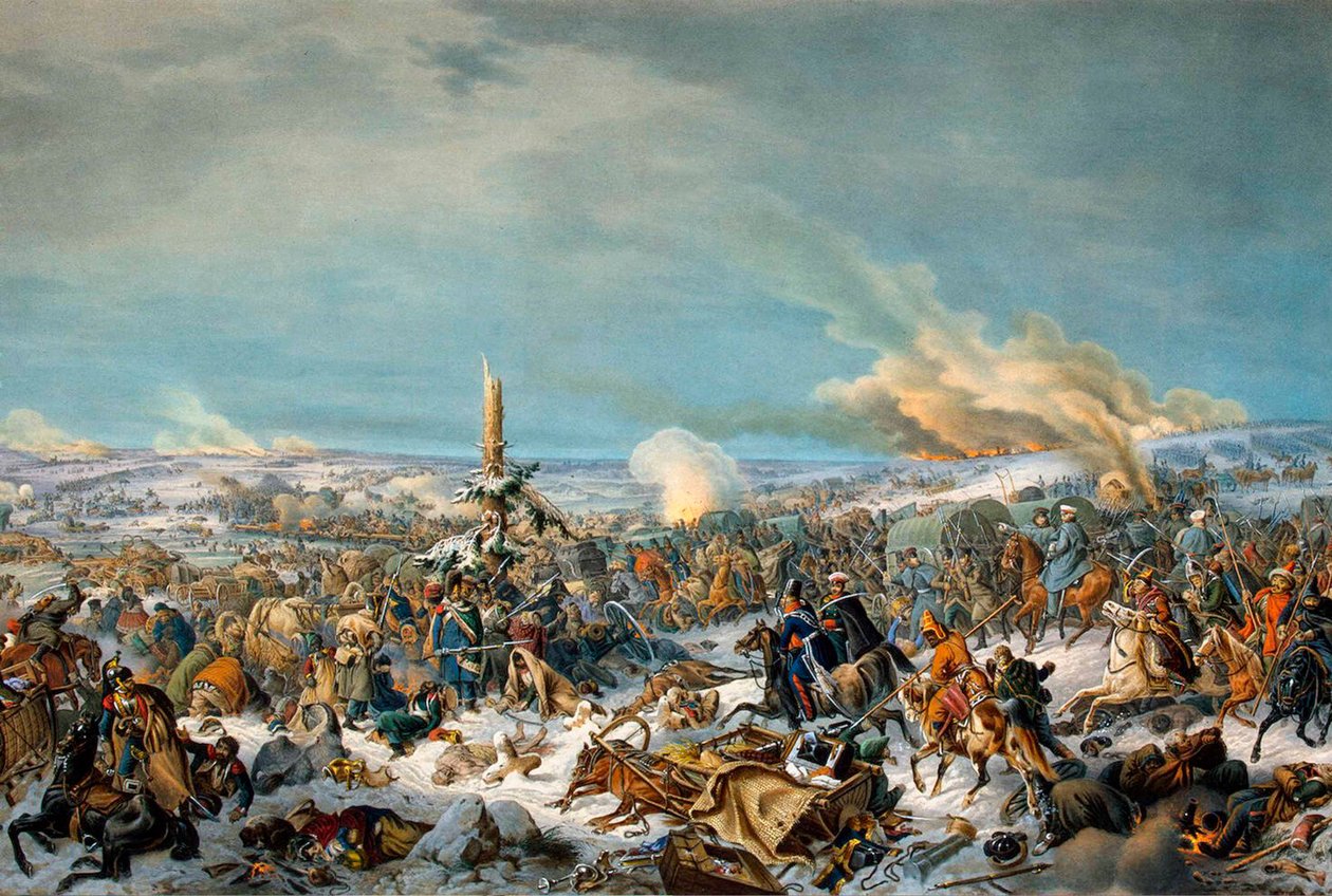 Krysser Berezina-elven, Russland, 27. november 1812 1844. av Peter Heinrich Lambert von Hess