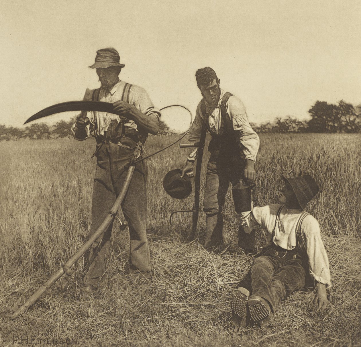 In the Barley-Harvest, Suffolk, 1888 (fotogravyr) av Peter Henry Emerson