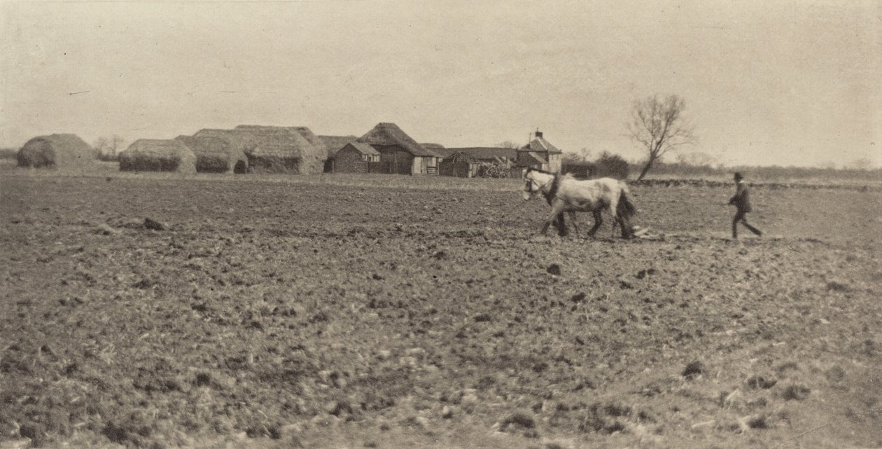 Marsh Farm tidlig på våren, 1890-1891, trykt 1893. av Peter Henry Emerson