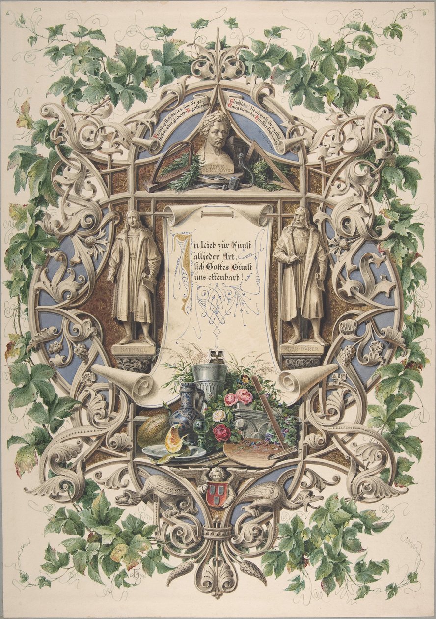 Homage fra bayerske kunstnere til kong Ludwig I, 1874. av Peter Herwegen