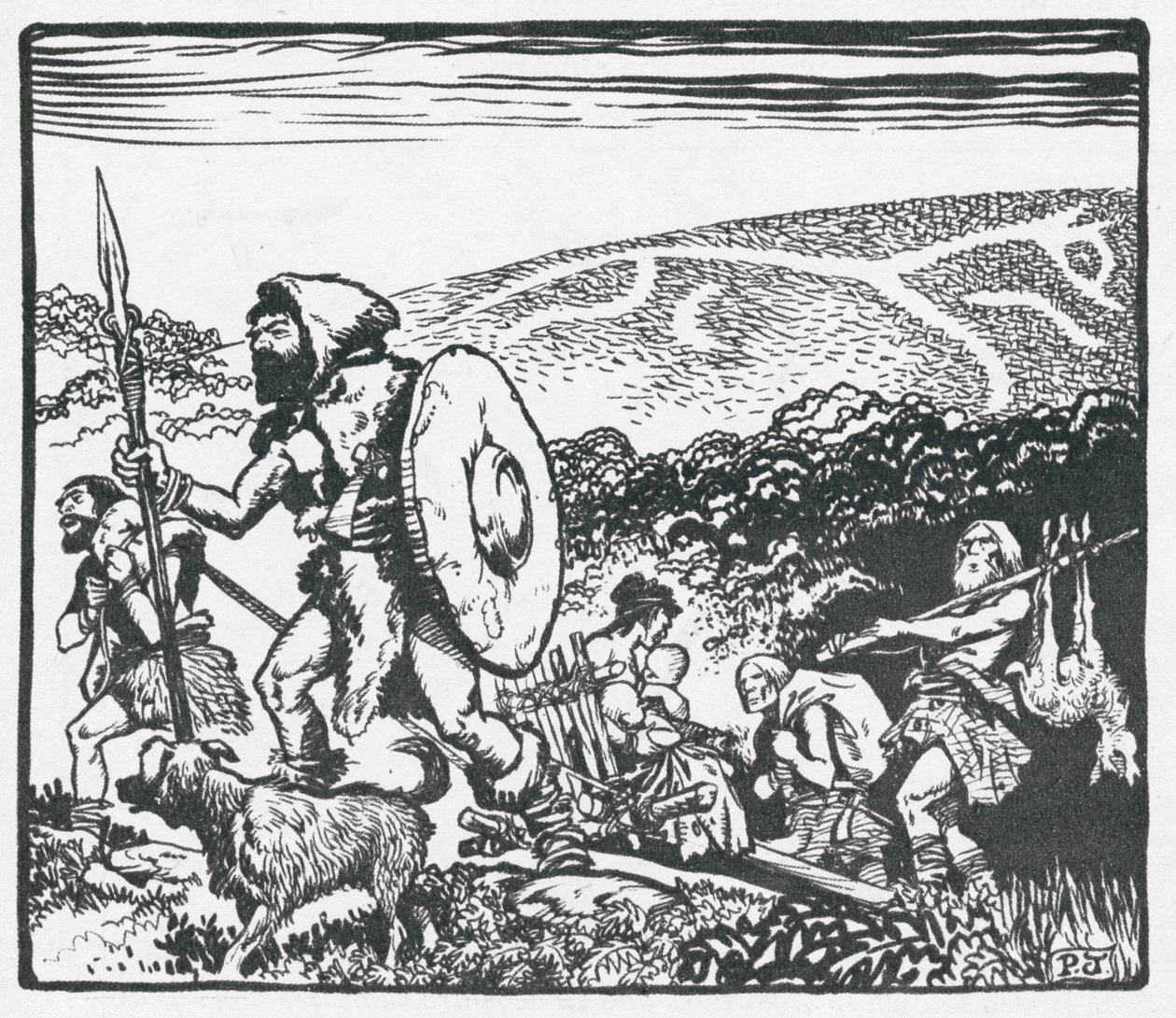 Gamle briter som tråkker på Ridgeway – Den hvite hesten kan ha blitt laget av dem (lito) av Peter Jackson