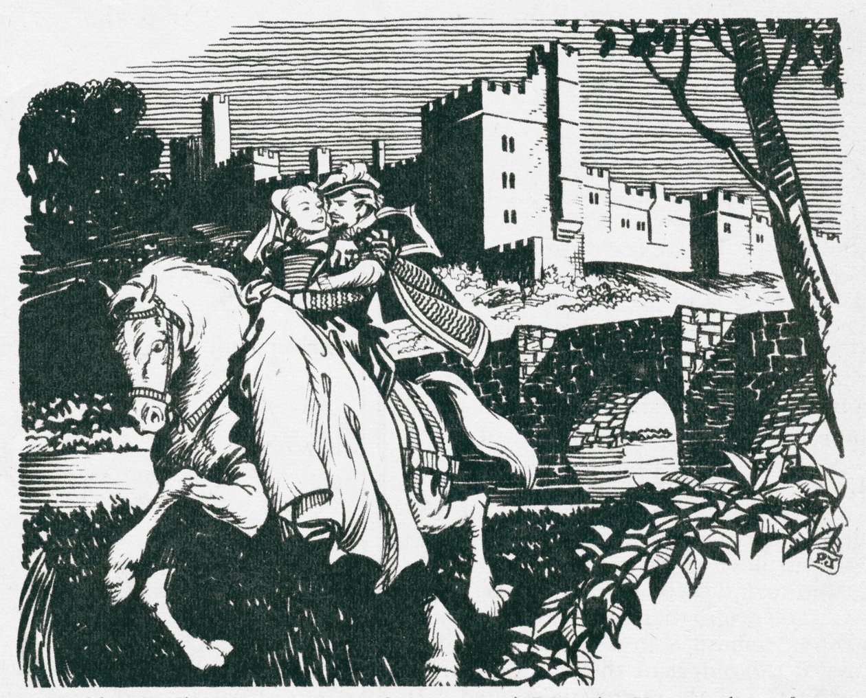 Dorothy Vernons bortgang fra Haddon Hall (lito) av Peter Jackson