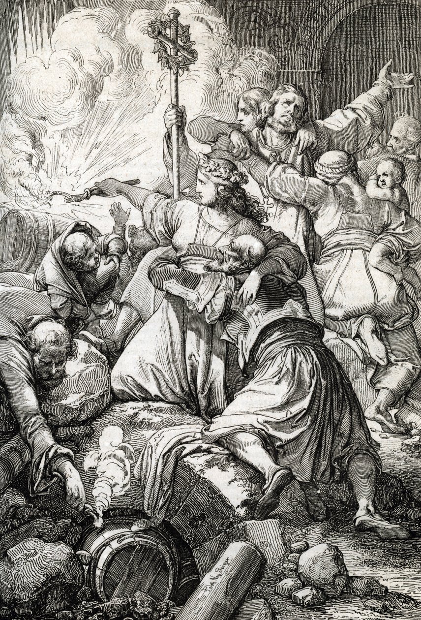 Gresk uavhengighetskrig: den tredje av Missolonghi mellom det osmanske riket og de greske opprørerne, fra 15. april 1825 til 10. april 1826: mange av grekerne drepte seg selv ved å sprenge seg selv i luften med krutt i stedet for å overgi seg etter fiaskoe av Peter Johann Nepomuck Geiger