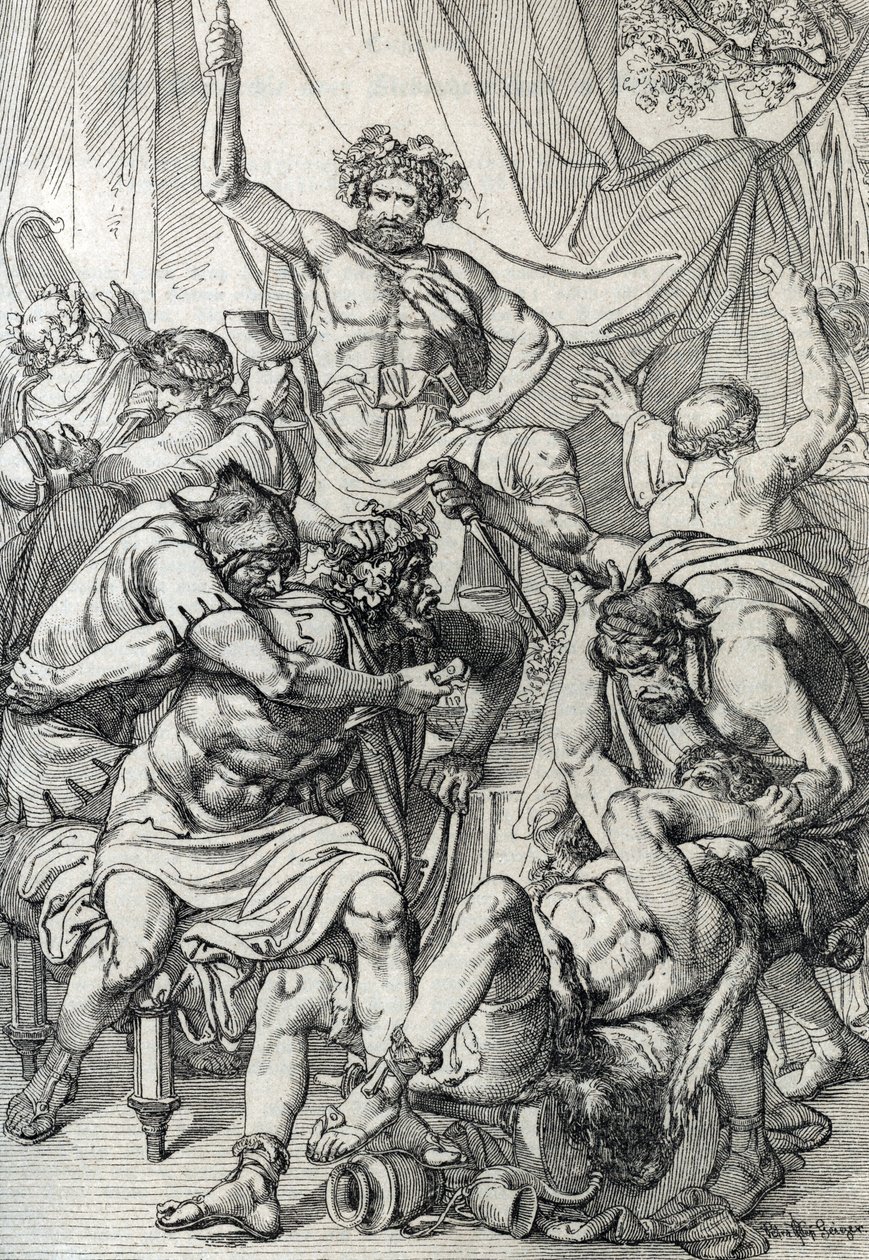 Heptarki: "" representasjon av den angelsaksiske lederen Hengist (5. århundre) som dreper fiendene sine for å grunnlegge kongeriket Kent, rundt 461" (Saksisk heptarki: angelsaksisk leder Hengist (eller Hengest) som dreper fiendene sine under av Peter Johann Nepomuck Geiger
