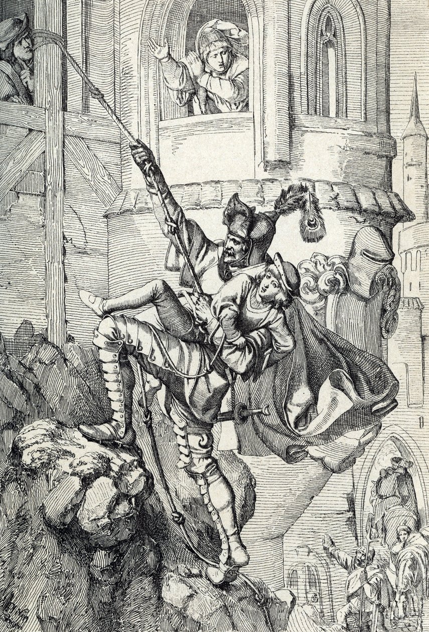Prinzenraub: Bortføring av prinsene Ernest og Albert, sønn av Fredrik II av Sachsen i juli 1455 av ridderen Kunz von Kaufungen (Kunz kidnappet Frederick av Sachsen, to sønner, Ernest og Albert, fra slottet i Altenburg i det som ble kalt prinsen av Peter Johann Nepomuck Geiger
