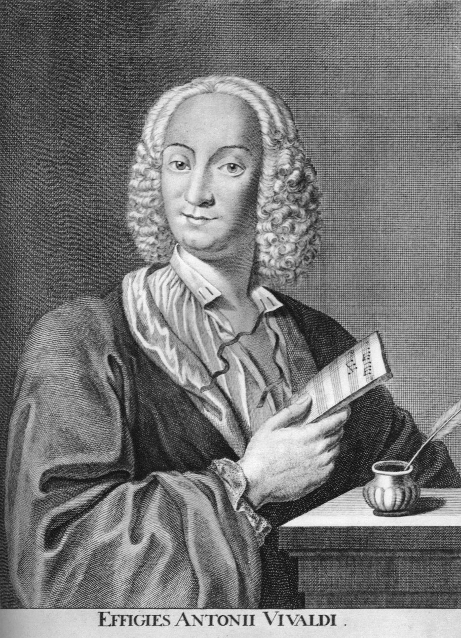 Antonio Vivaldi , italiensk barokkkomponist, katolsk prest og virtuos fiolinist, 1725 av Peter La Cave