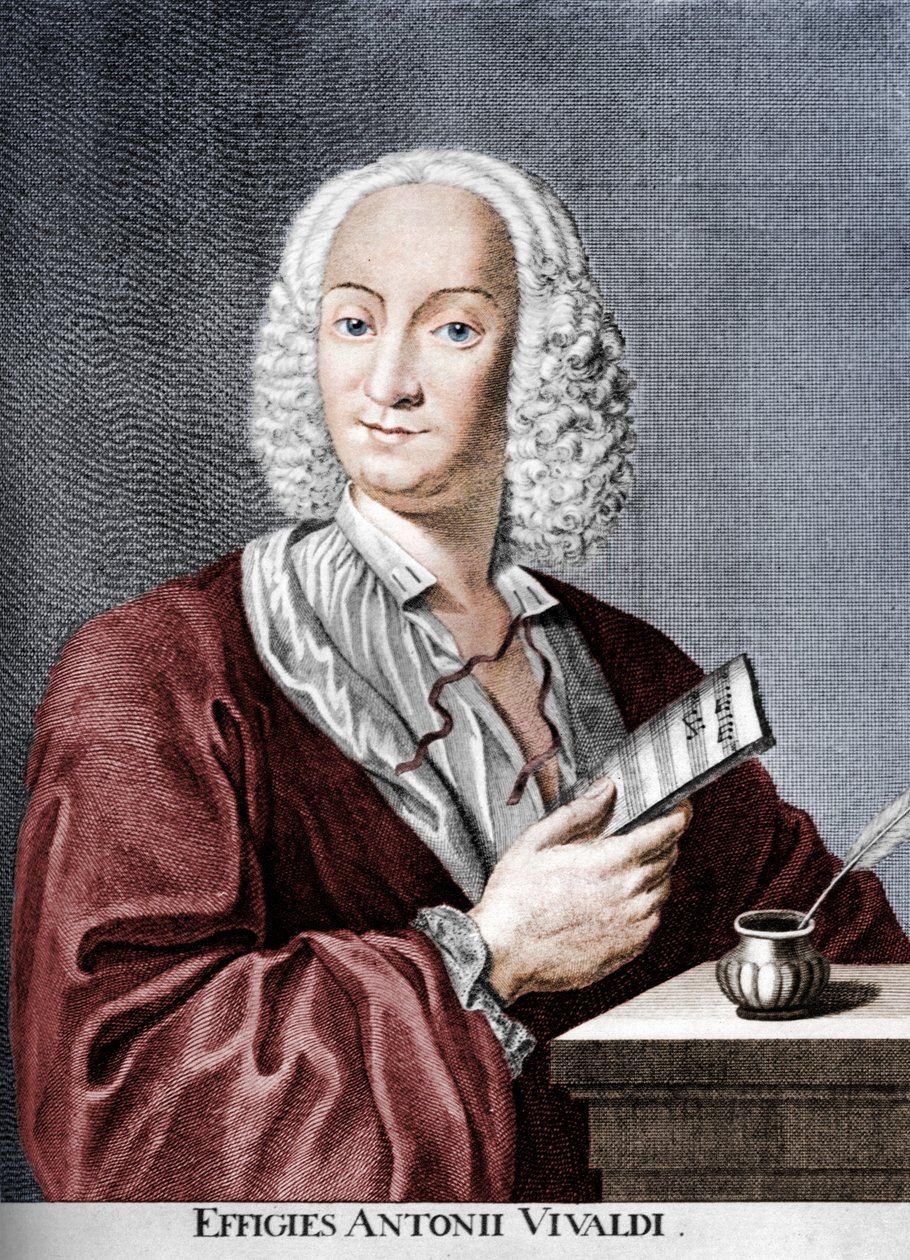 Antonio Vivaldi , italiensk barokkkomponist, katolsk prest og virtuos fiolinist, 1725 av Peter La Cave