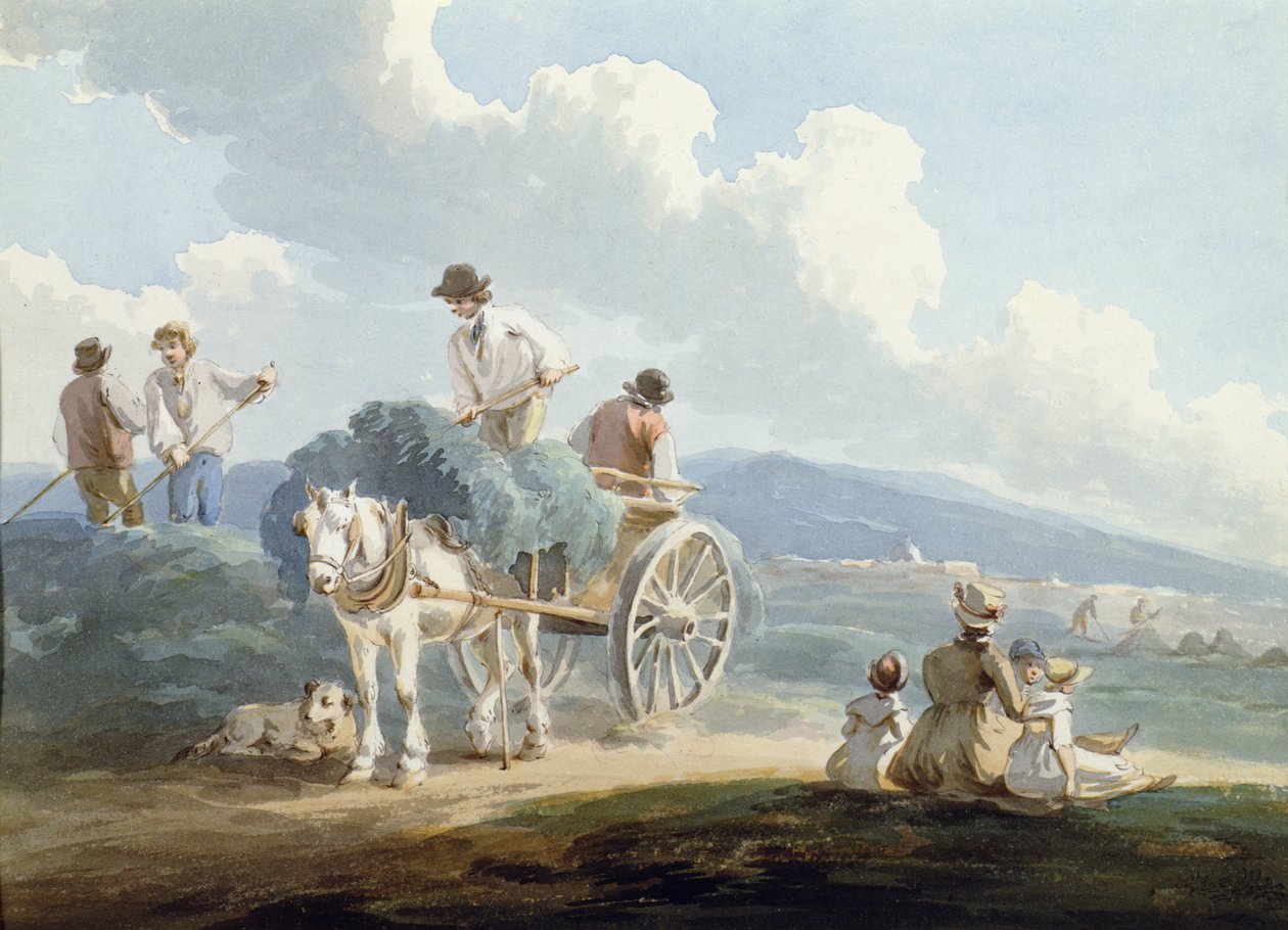 The Hay Wagon (akvarell) av Peter Le Cave